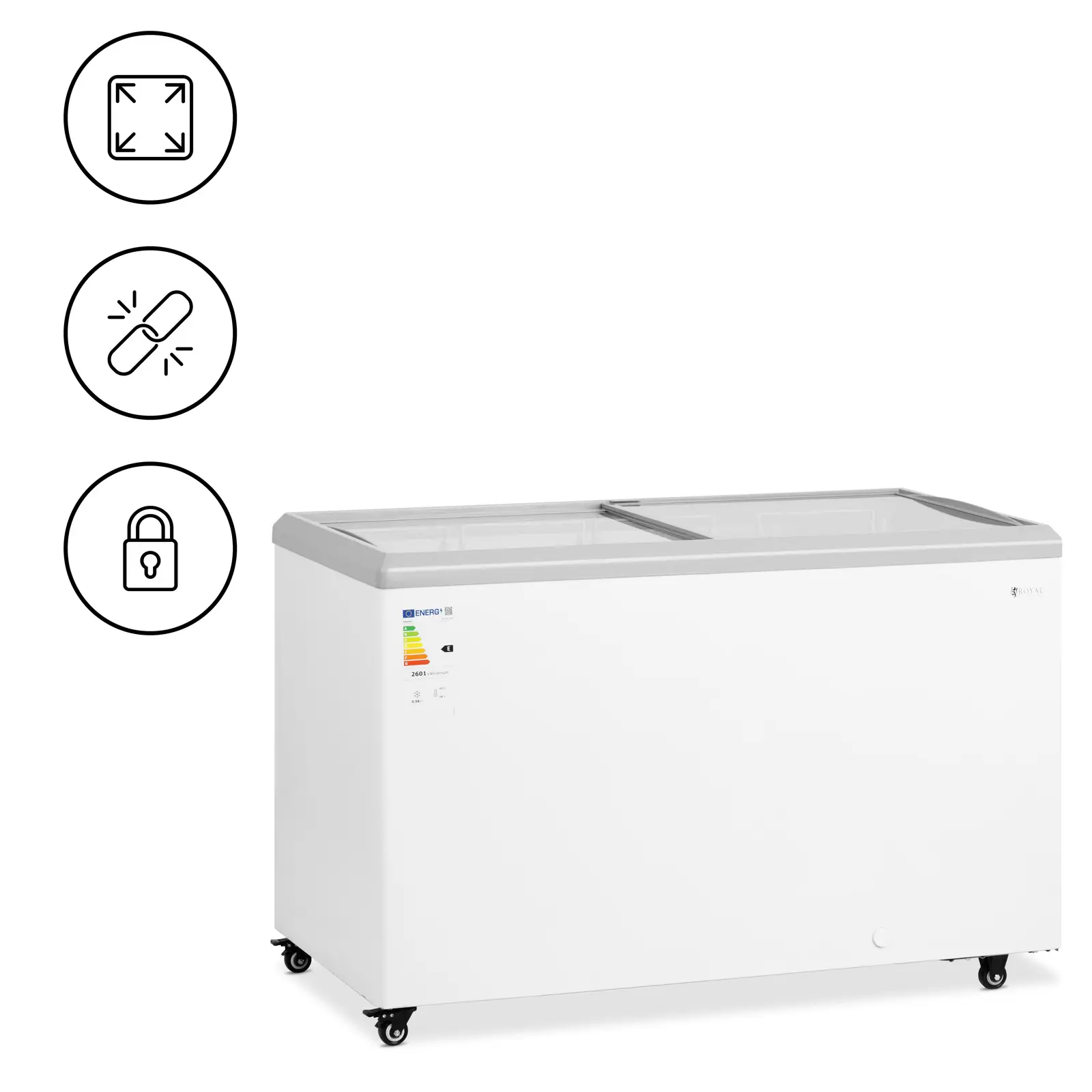 B-Ware Gefriertruhe - 360 L - Glastüren - abschließbar - Royal Catering