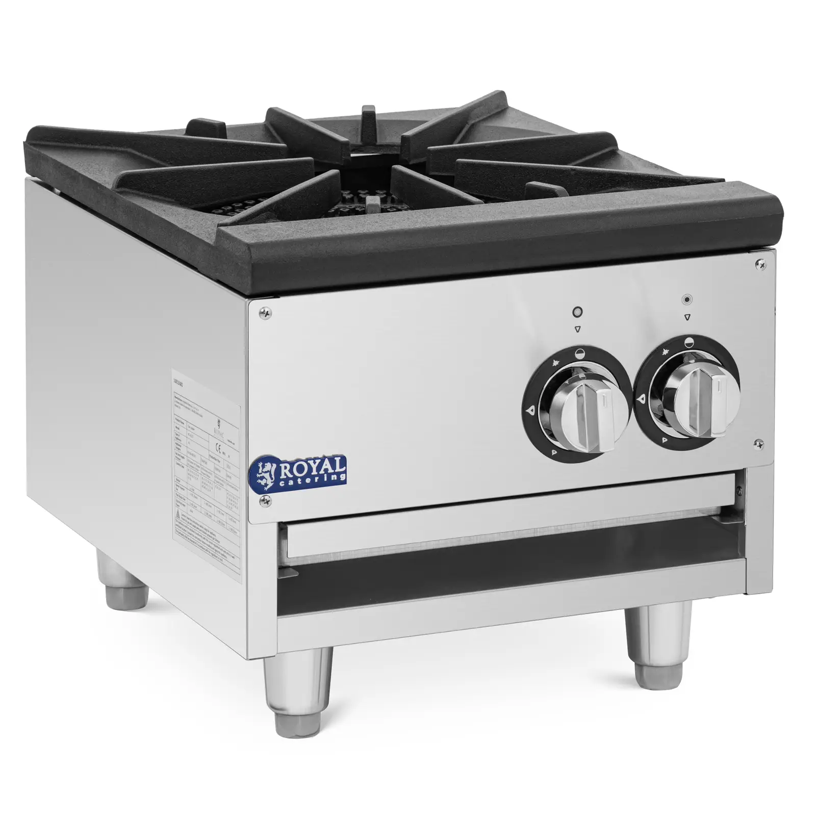 Hockerkocher - Gas - 14 kW - 2 Brenner / 1 Kochfeld - Royal Catering