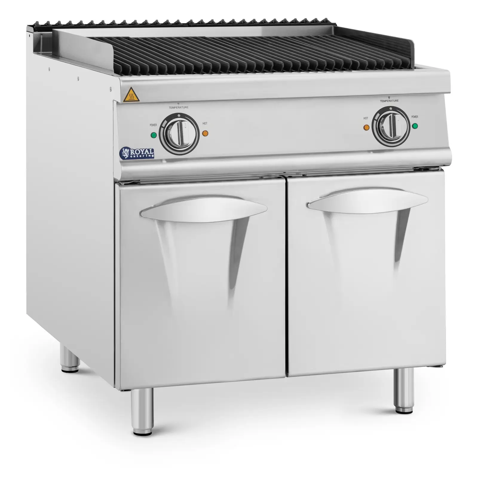 Lavastein-Grill - 8,1 kW - 50 bis 300 °C - 400 V - 80 x 73 cm - Pro 730 Series - Royal Catering