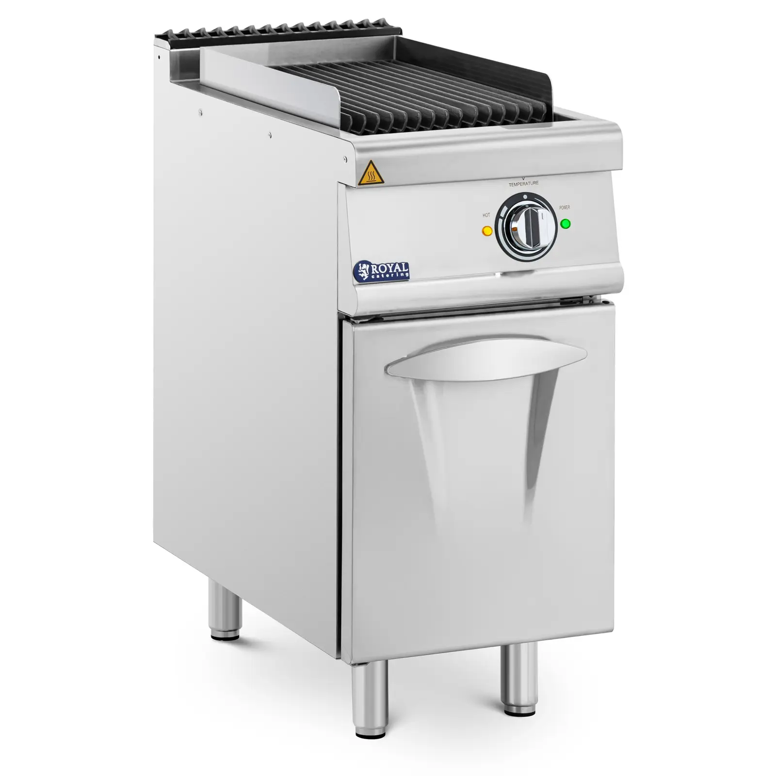 Lavastein-Grill - 4,5 kW - 50 bis 300 °C - 400 V - 40 x 73 cm - Pro 730 Series - Royal Catering