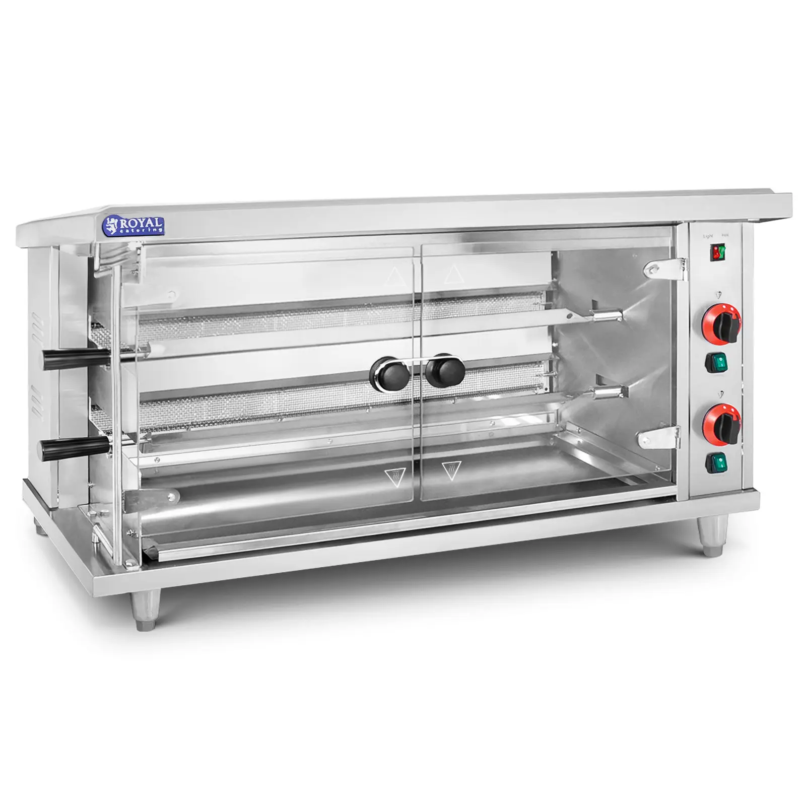 Hähnchengrill Gas - 2 Spieße - mit Beleuchtung - Royal Catering