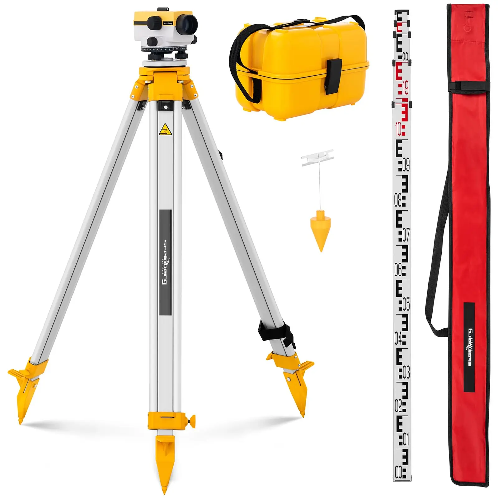 Steinberg Systems B-Ware Nivelliergerät - mit Stativ und Nivellierlatte - 32-fache Vergrößerung - 40-mm-Objektiv - Abweichung
