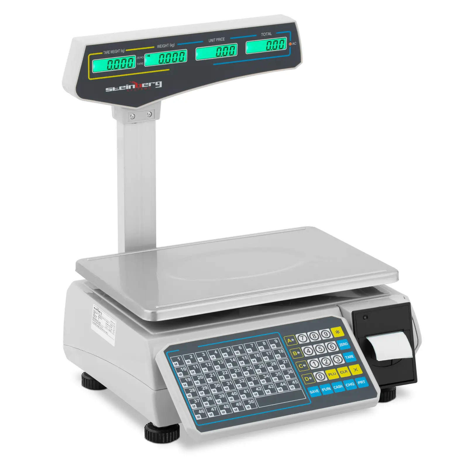 Steinberg Systems B-Ware Kontrollwaage - 30 kg / 15 g - 38 x 26,5 cm - mit  Etikettendrucker - LCD