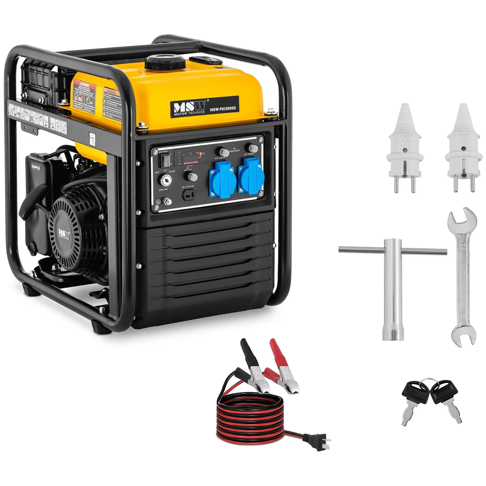 MSW B-Ware Inverter Stromerzeuger Benzin - 3800 W - 230 V AC / 12 V DC - elektrischer Starter