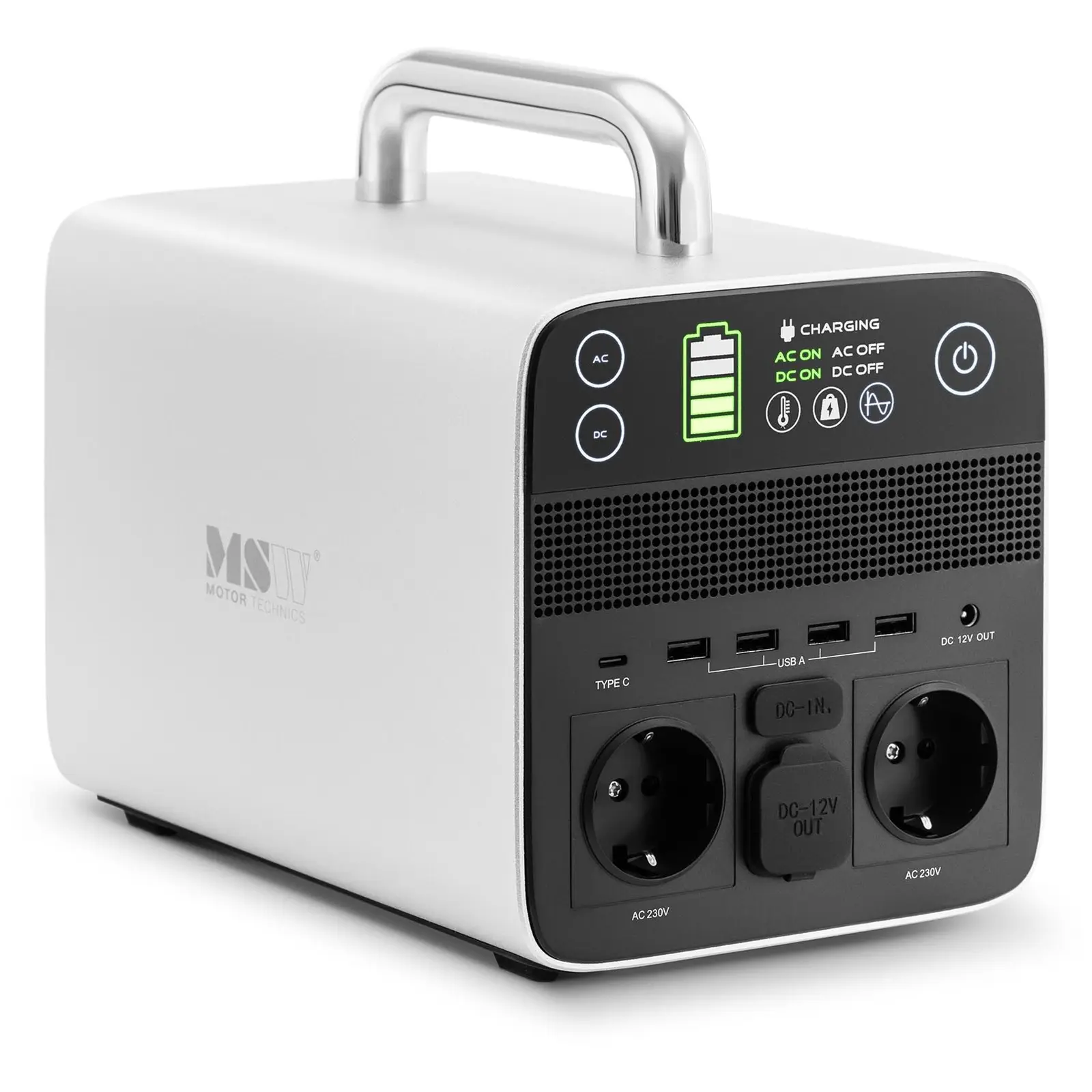 MSW B-Ware Tragbare Powerstation - 512 Wh - bis zu 1,4 kW - 100 - 240 V  - mit Wechselrichter