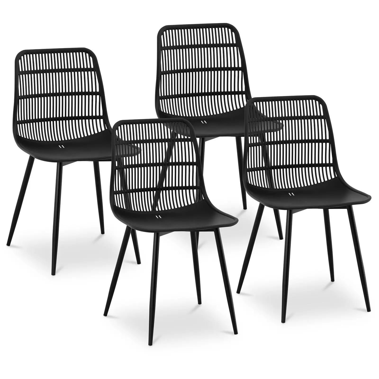 Fromm & Starck B-Ware Stuhl - 4er Set - bis 150 kg - Sitzfläche 46,5 x 45,5 cm - schwarz