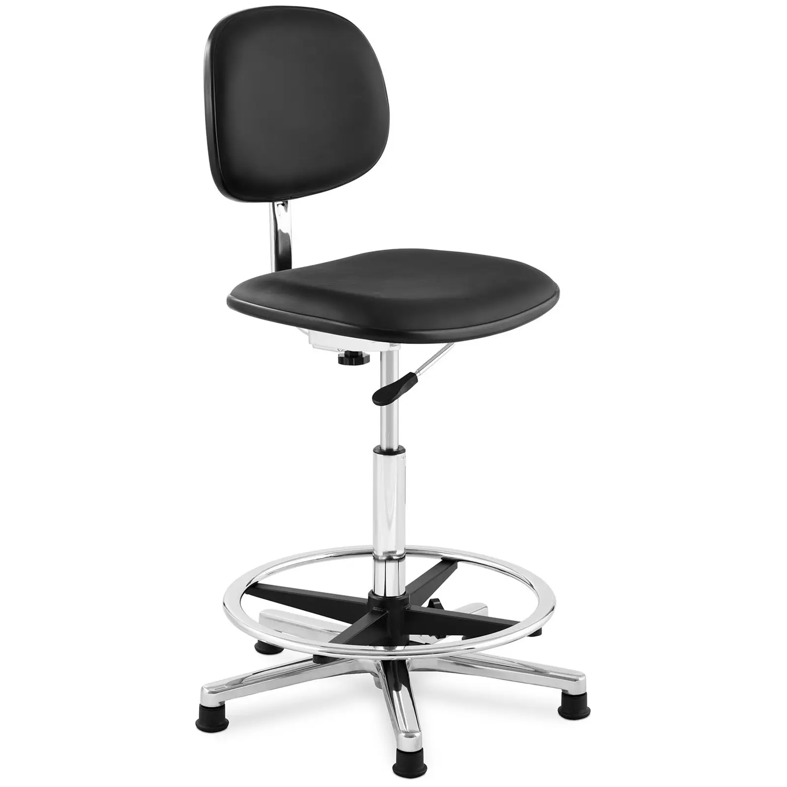 Fromm & Starck B-Ware Arbeitsstuhl Kosmetik - 120 kg - Schwarz - Fußring - höhenverstellbar von 530 - 800 mm