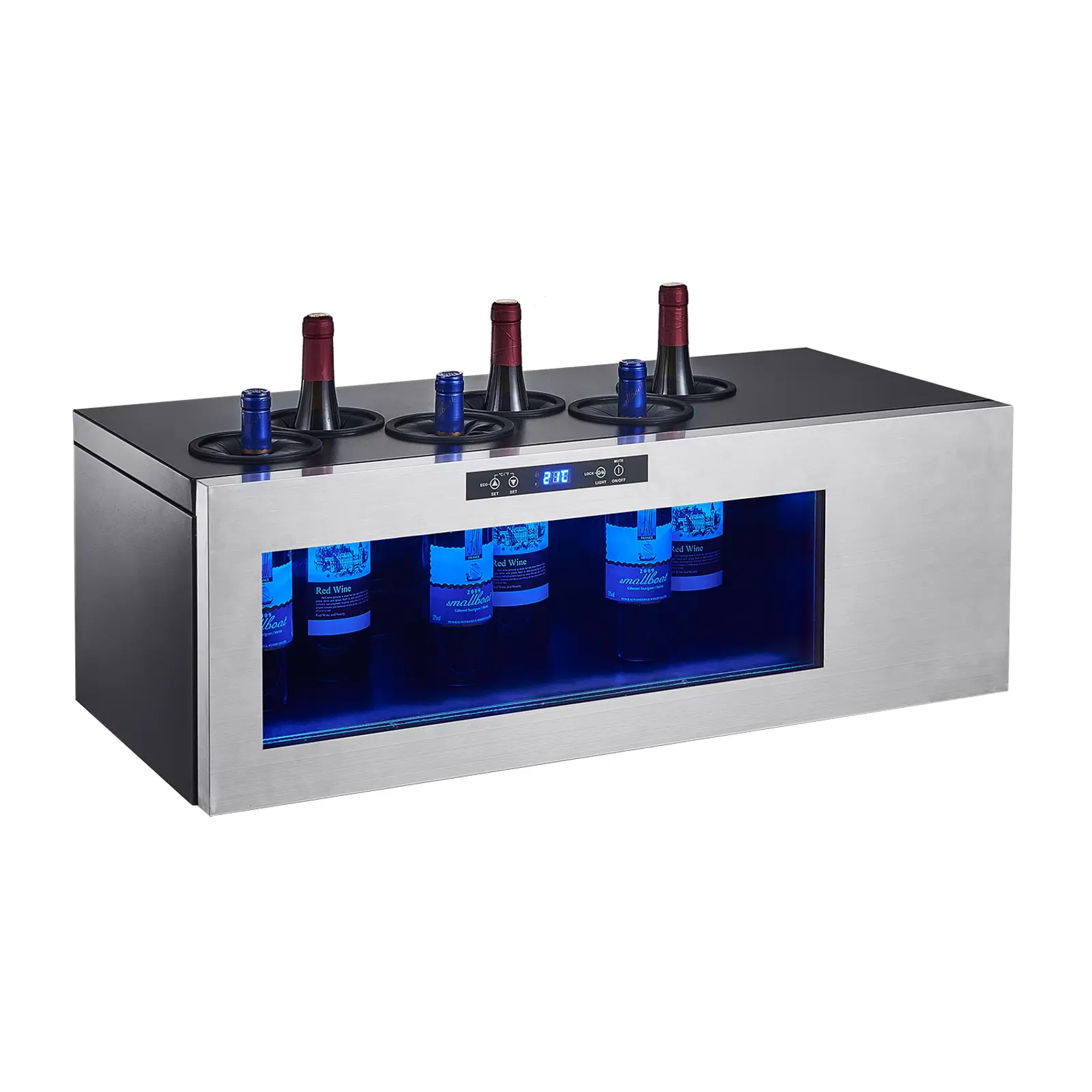Weinkühler für Offenausschank - 6 Flaschen - 5 - 20 °C - LED - Touchpanel - Royal Catering
