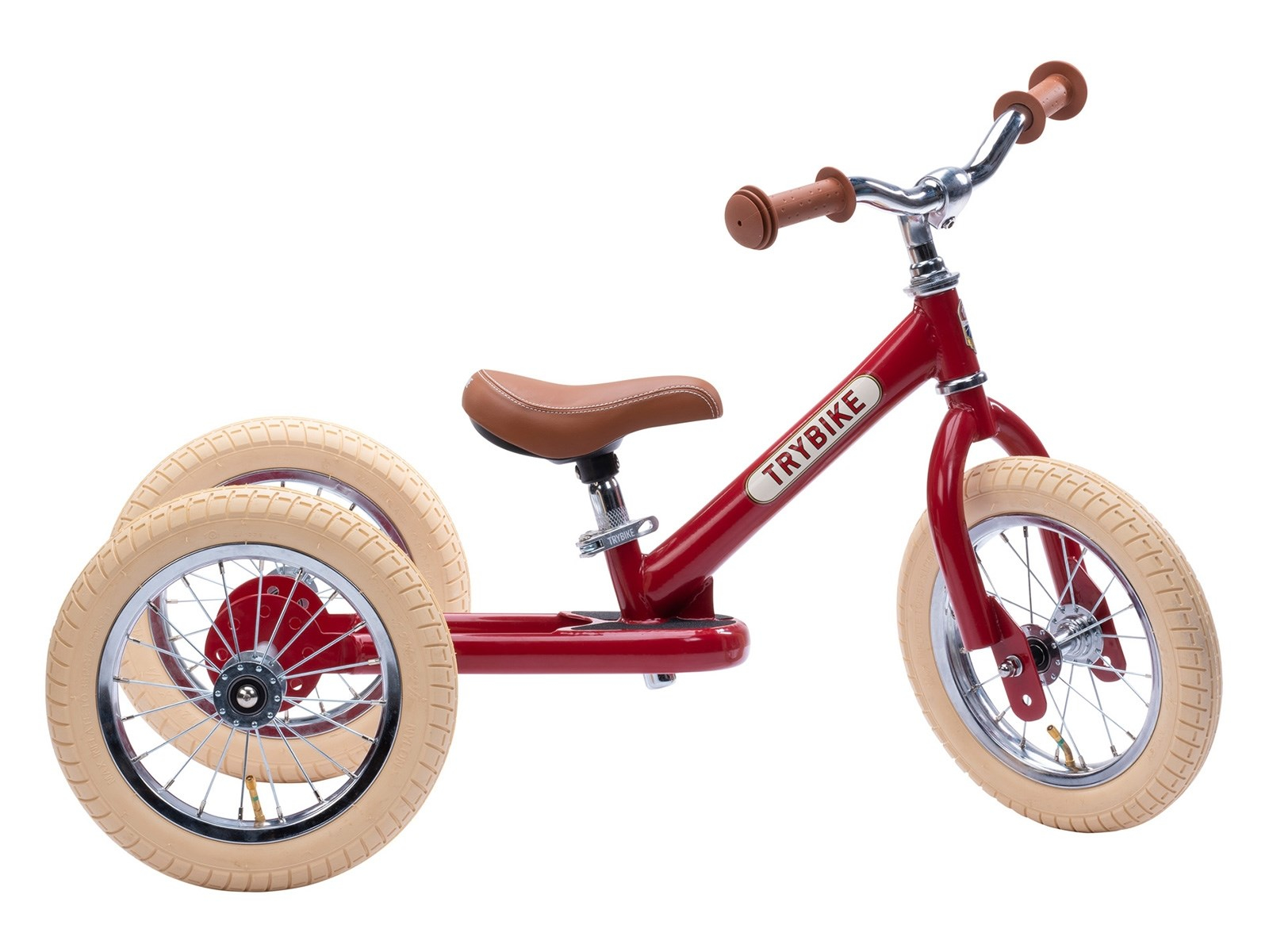 Trybike 2-in-1 Laufrad mit Stahlrahmen Vintage Red