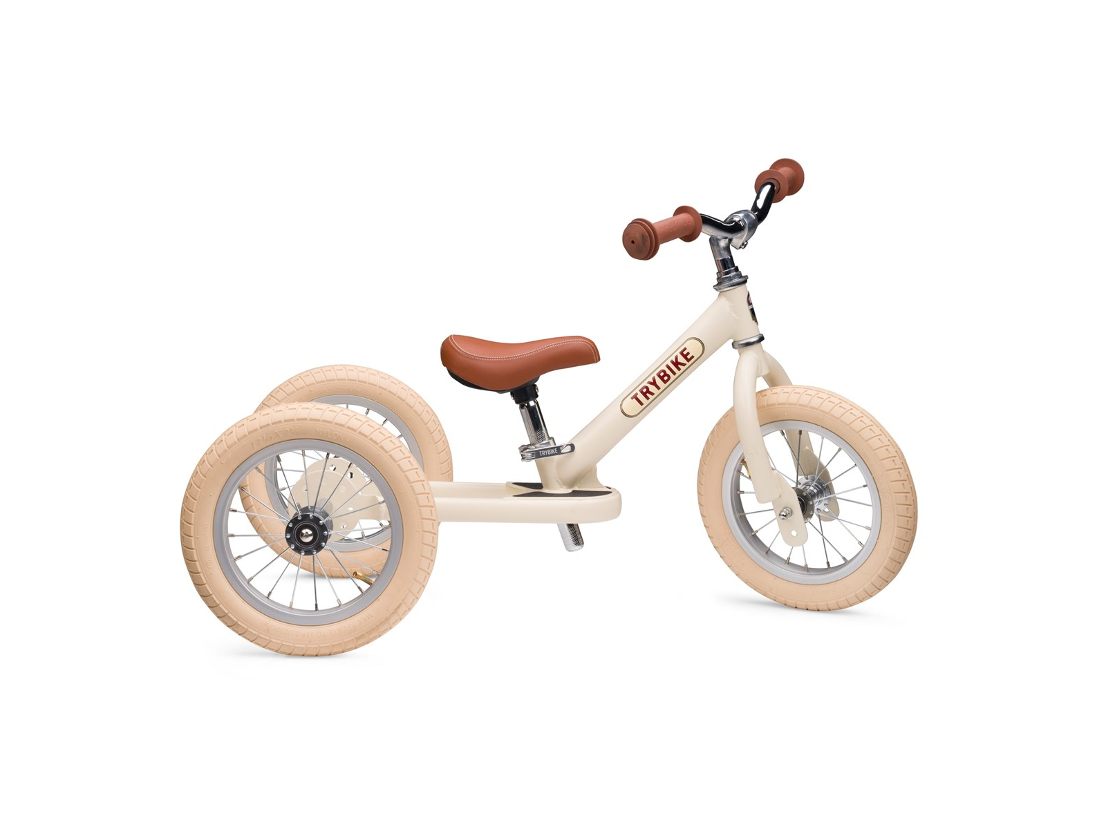 Trybike 2-in-1 Laufrad mit Stahlrahmen Cream Matt