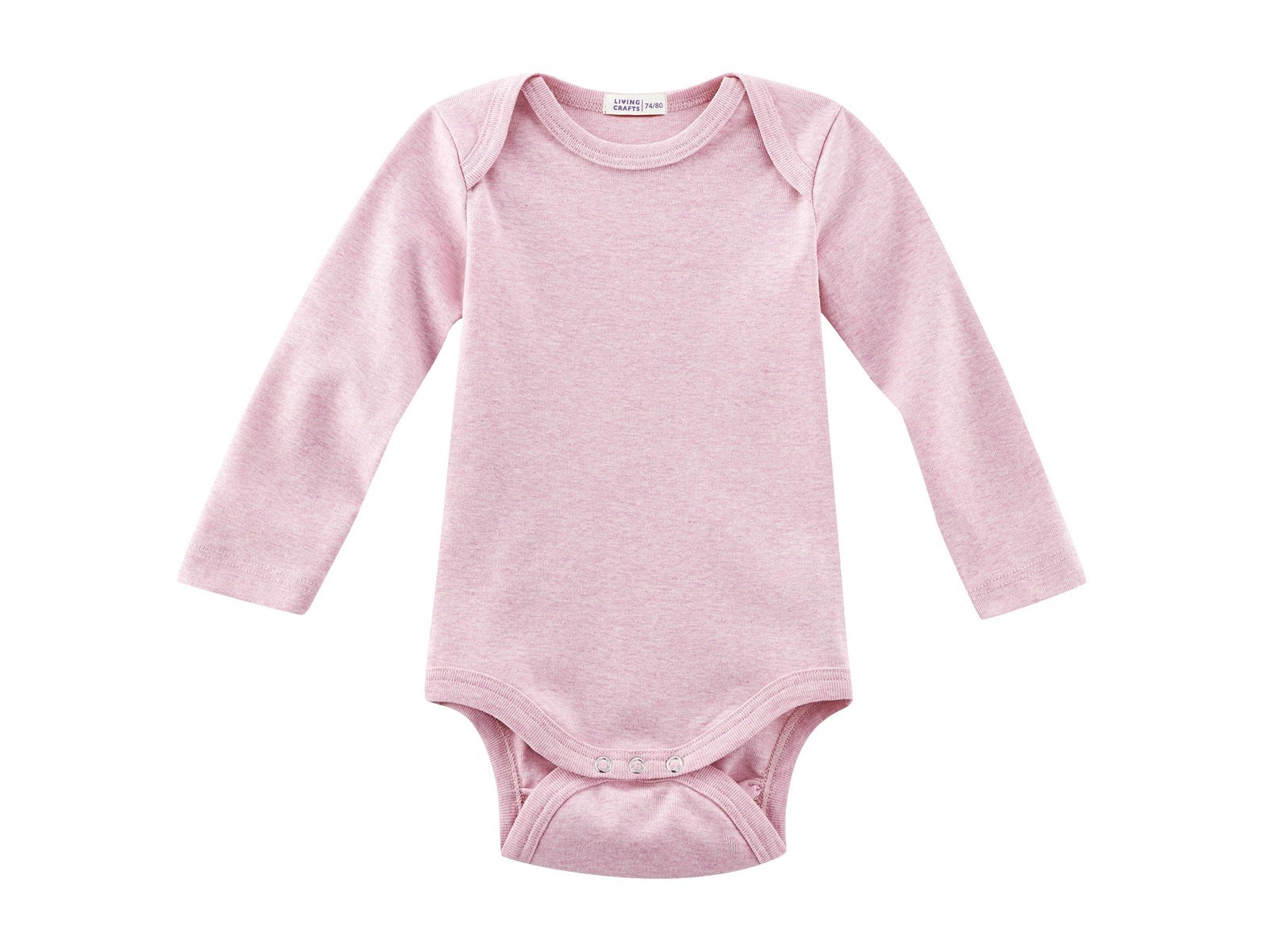 Living Crafts Baby Body Langarm Bio-Baumwolle rosa-melange Gr. 62/68
