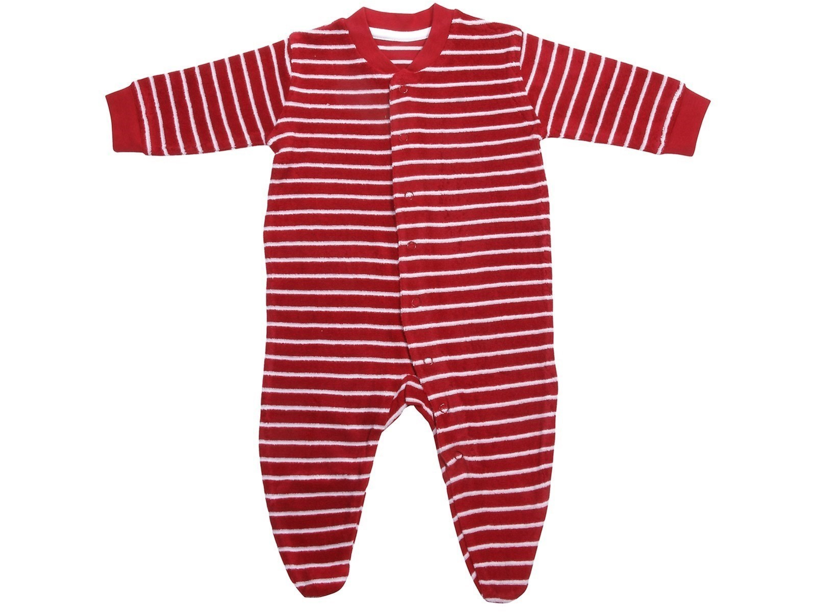 Living Crafts Baby und Kinder Schlafanzug Bio-Baumwolle Frottee rot-weiß gestreift Gr.62