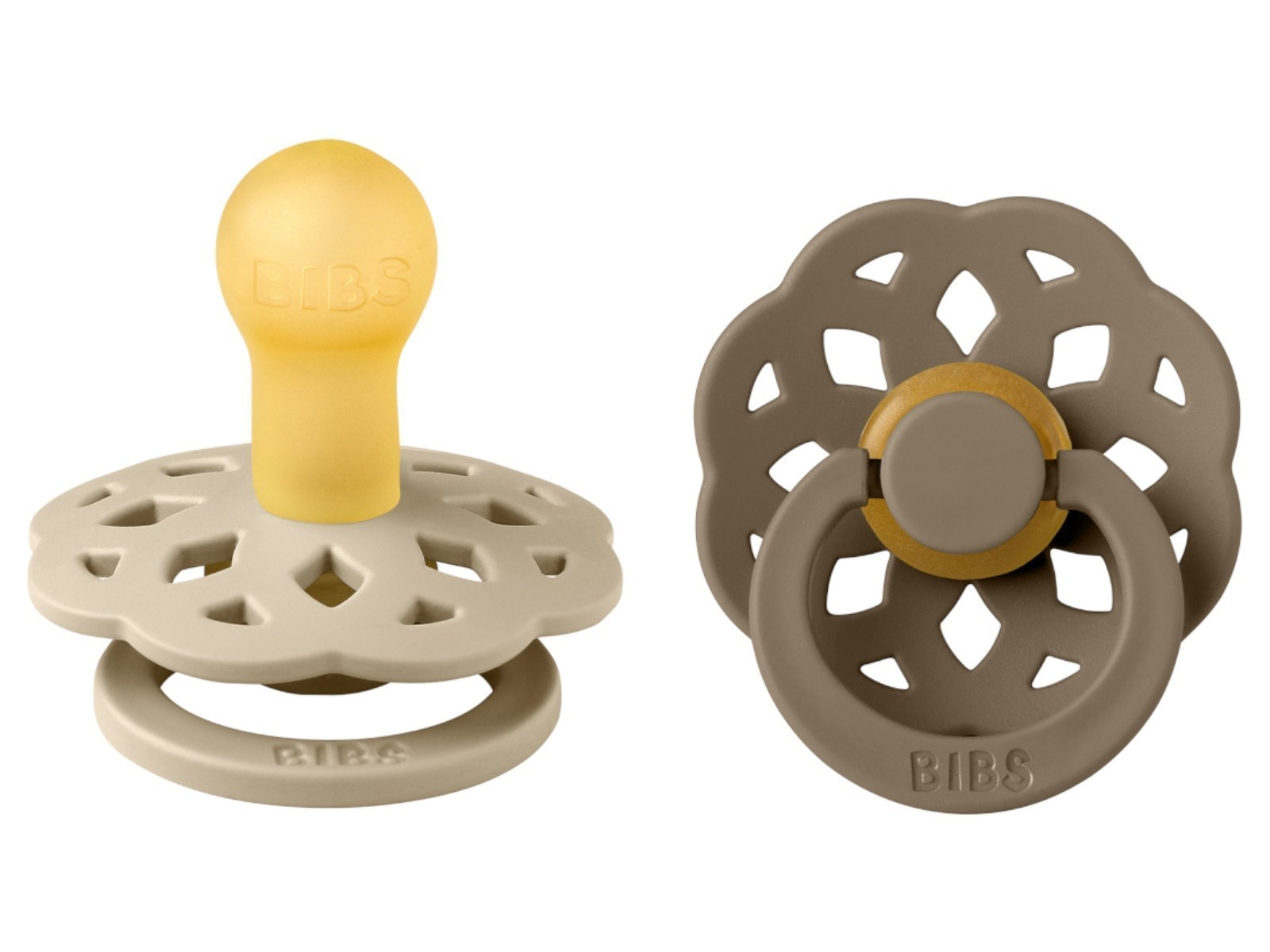 BIBS Schnuller Naturlatex "Boheme" 2er Pack kirschförmig vanilla-dark ouk 0-6 Monate