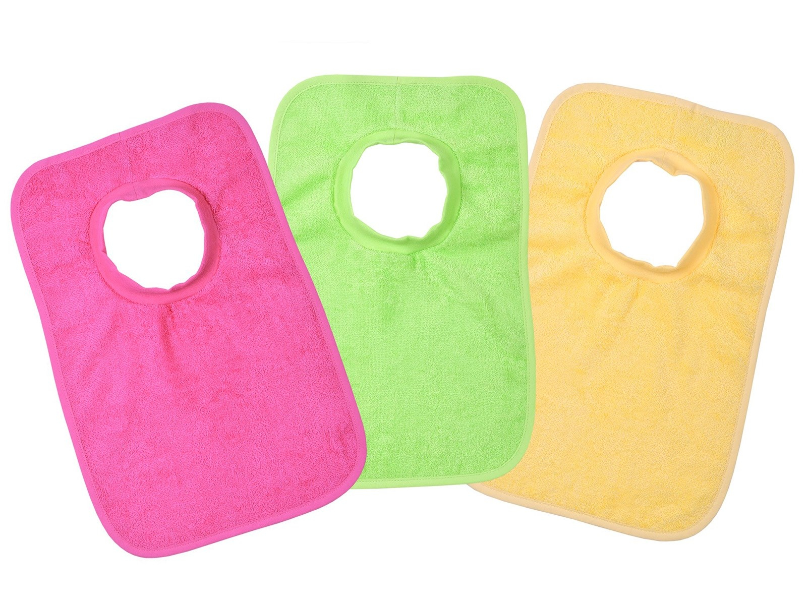 Lätzchen groß mit Schlupffunktion Bio Baumwolle 3er Set bunt pink Maße 30 x 45 cm