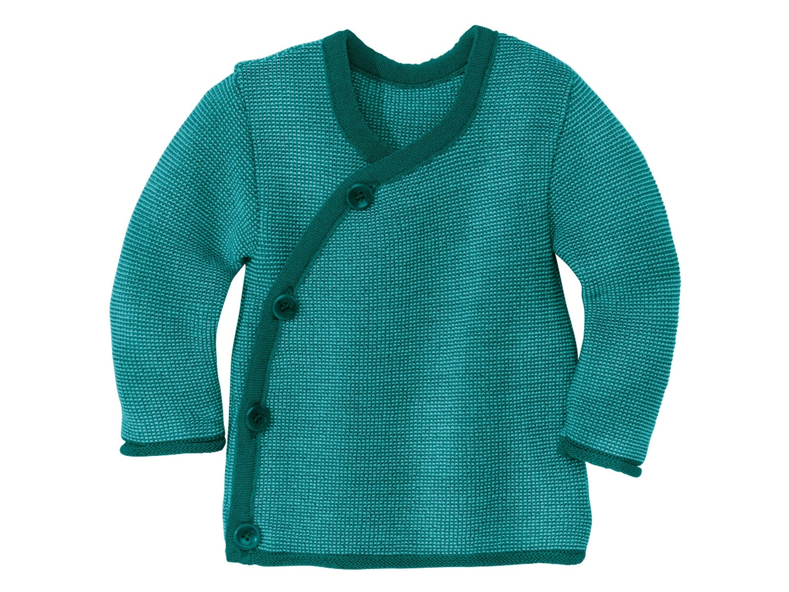 Disana Baby Jacke Bio-Merinowolle melange-pacific-lagoon Gr. 62/68