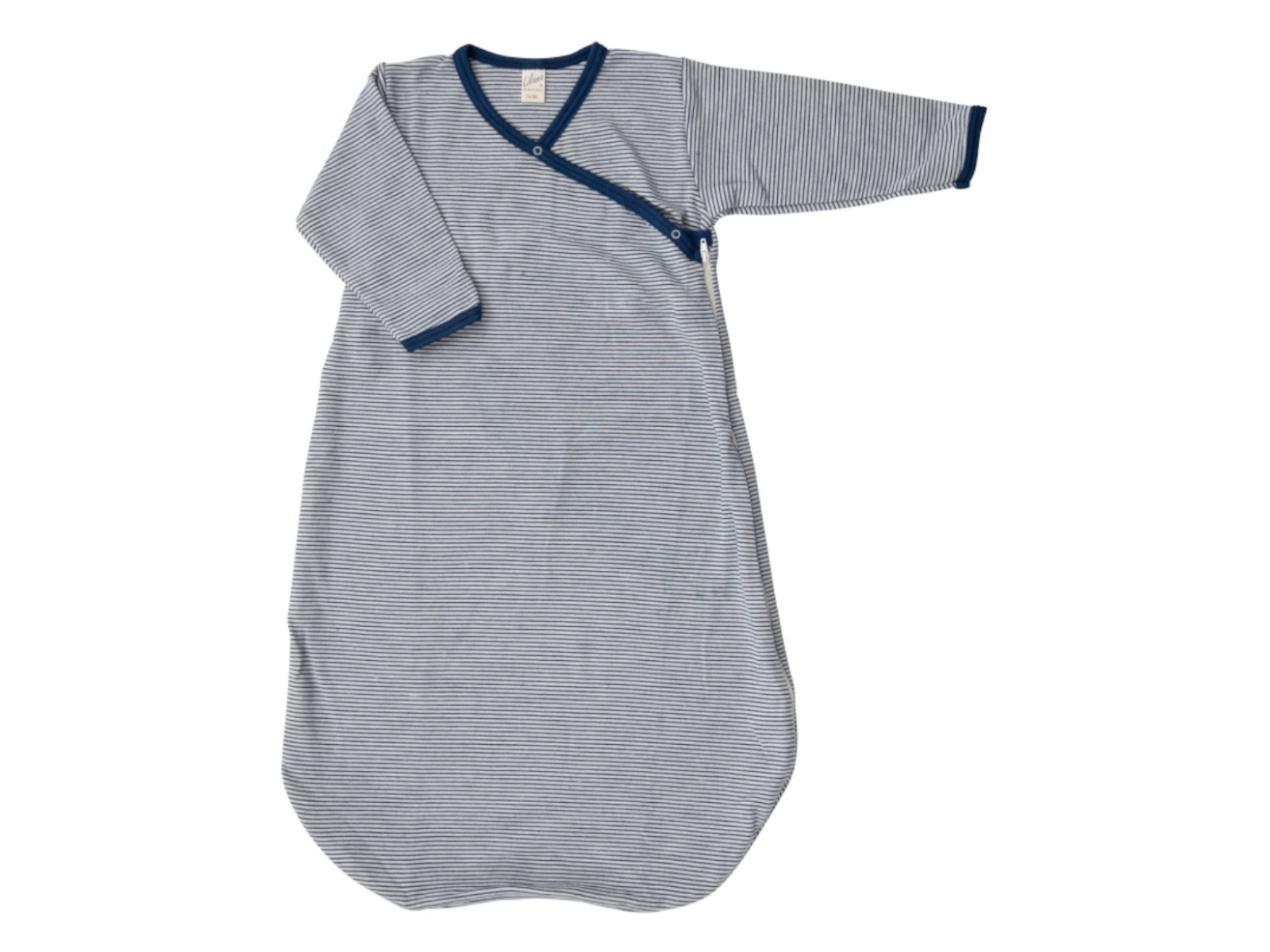 Lilano Baby Schlafsack Wickelsack Wolle Seide blau-geringelt Gr.62/68