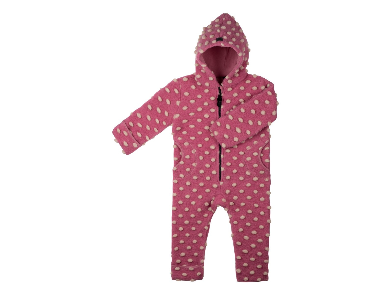 PURE PURE by Bauer Baby und Kinder Overall mit Kapuze Bio-Schurwolle Walk dusty pink Gr.62/68