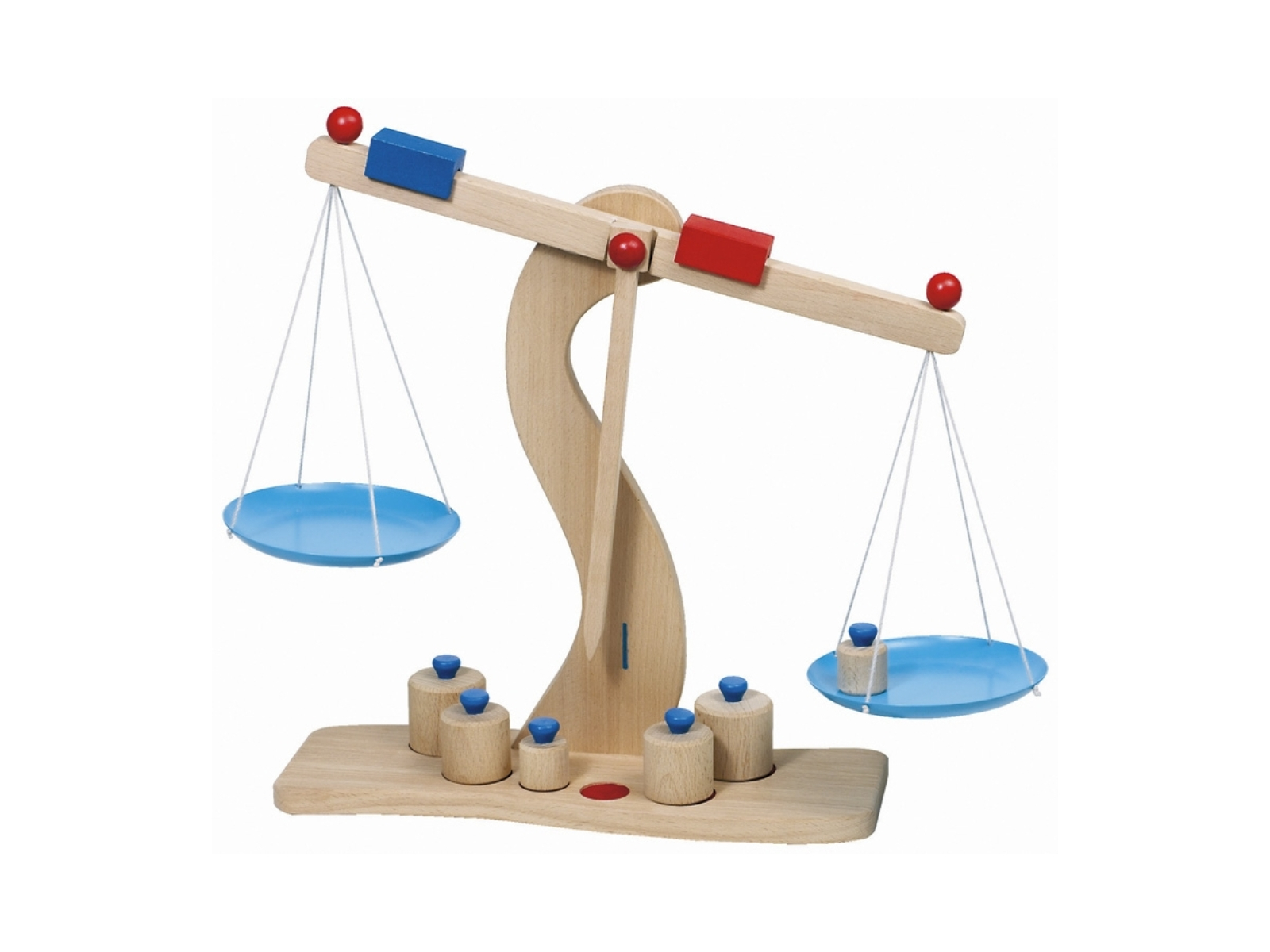 goki Holzwaage für den Kaufladen Buchenholz 30 x 31 x 10 cm