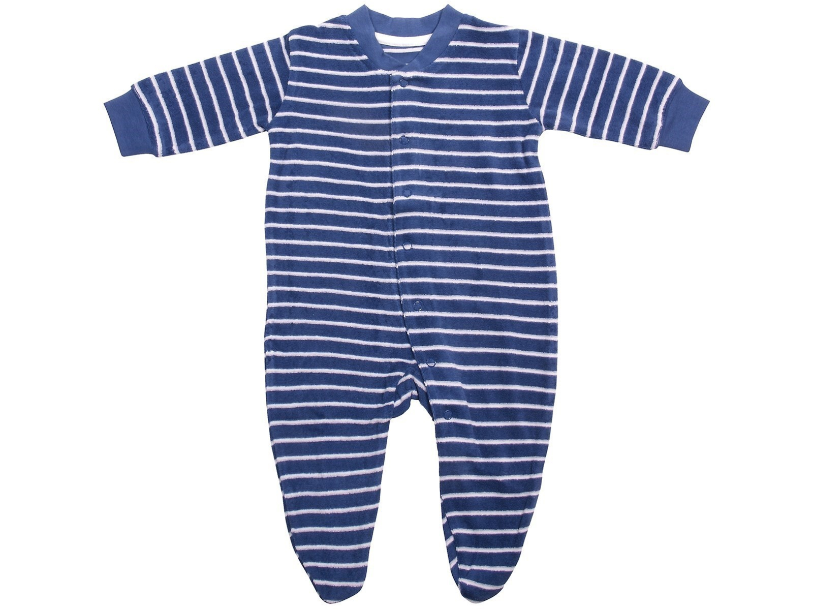 Living Crafts Baby und Kinder Schlafanzug Bio-Baumwolle Frottee marine-weiß gestreift Gr.62