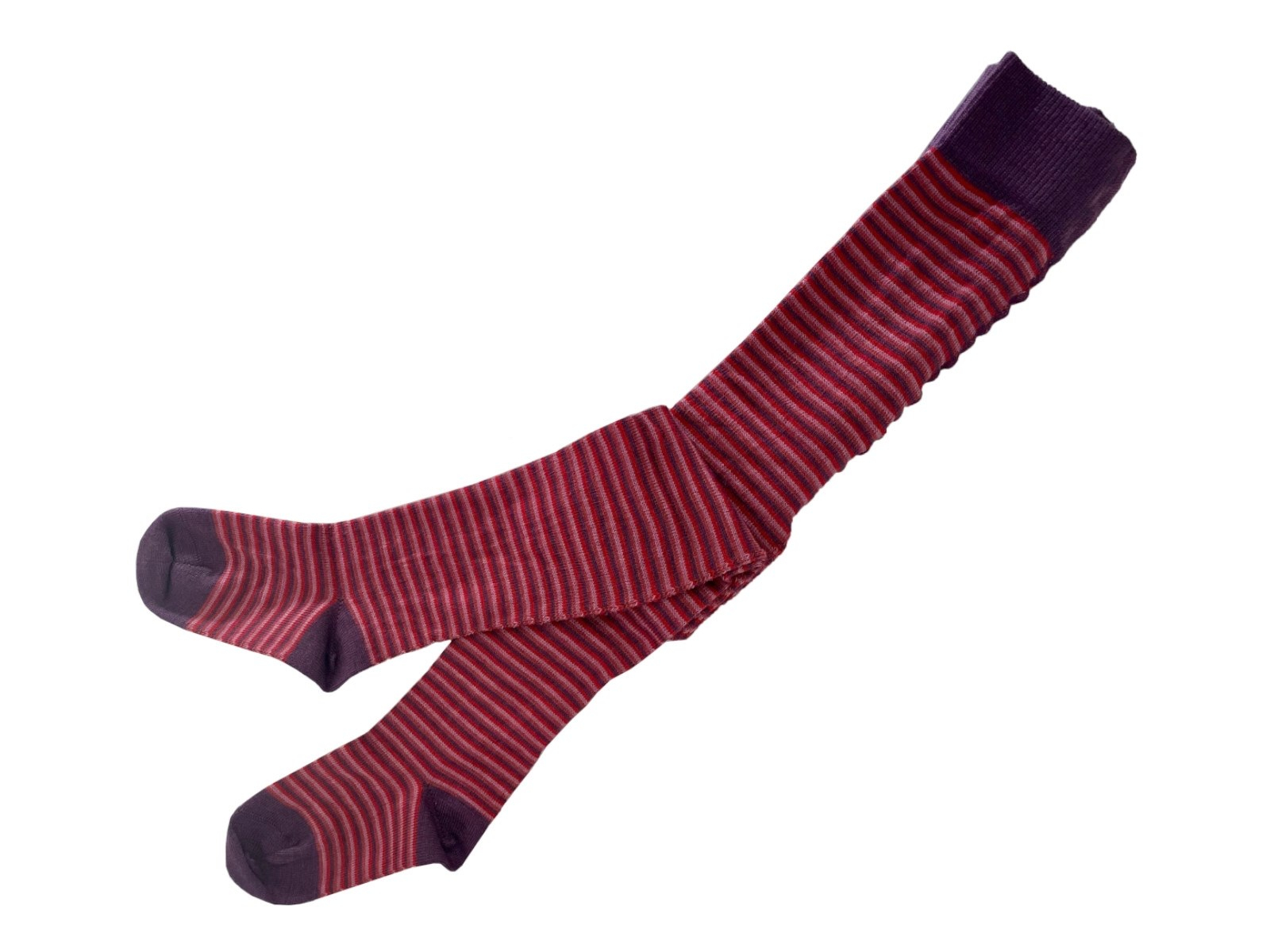 Kinder Strumpfhose kirschrot-geringelt Gr.1-2