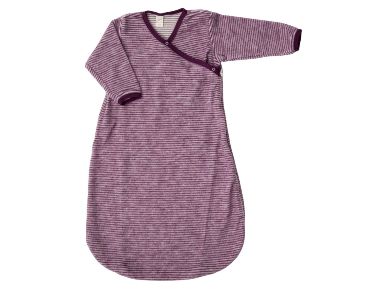 Lilano Schlafsack Baby Bio-Merinowolle Frottee-Plüsch beere-geringelt Gr.62/68