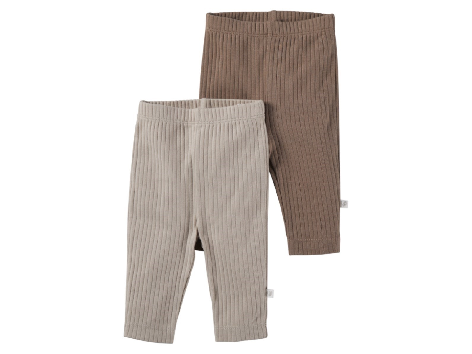Baby und Kinder Leggings Bio-Baumwolle 2er Set beige-braun Gr. 62/68