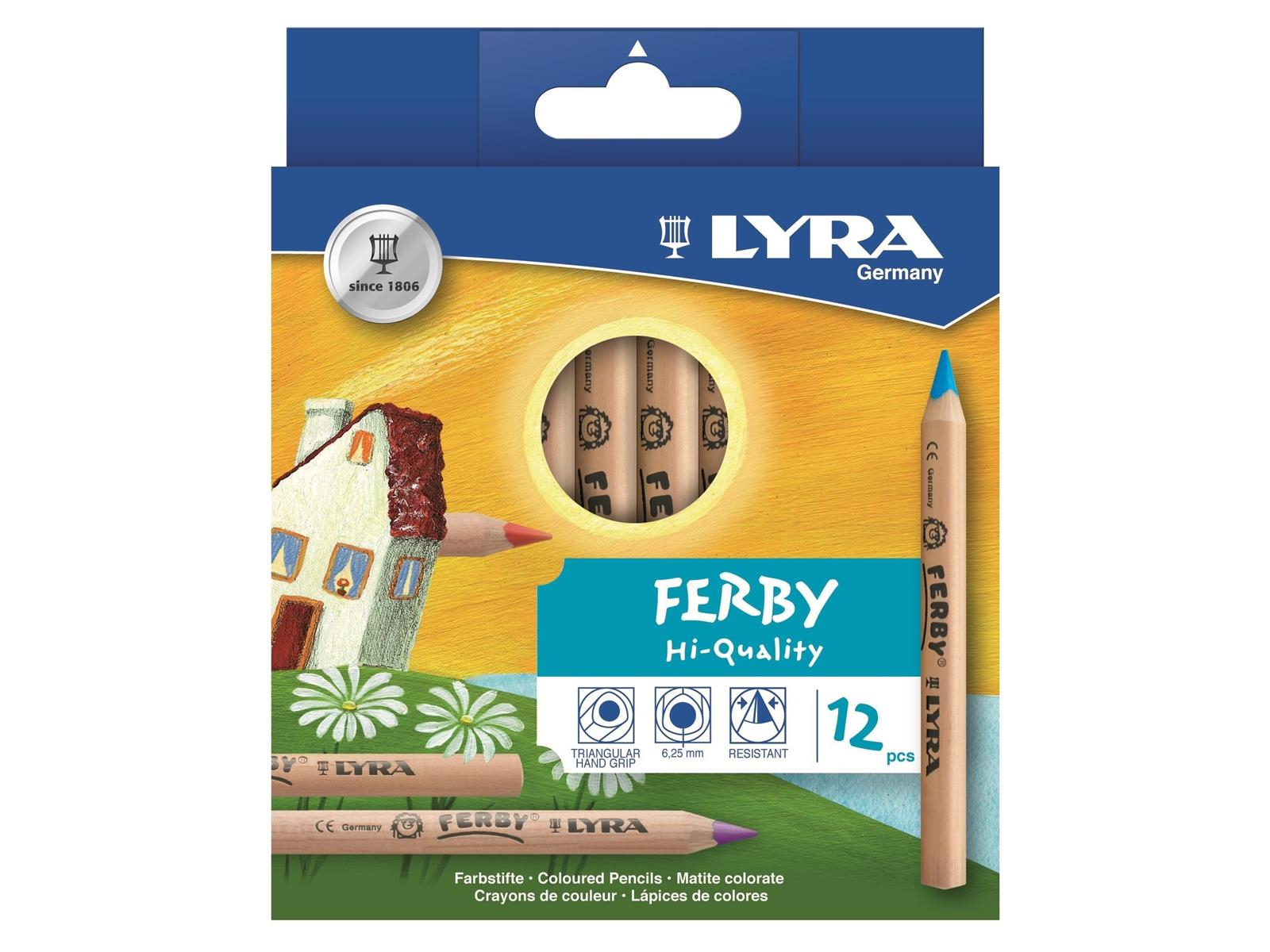 Lyra Buntstifte Ferby natur basic,12er Set Maße Stift 12 cm x 1 cm