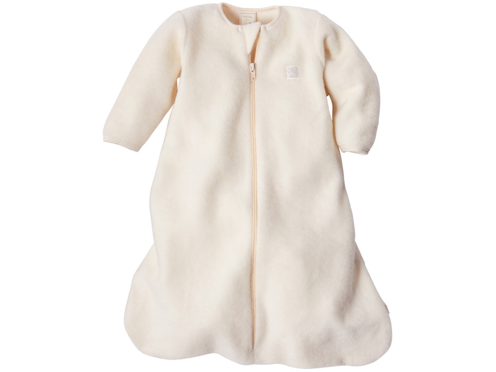 Schlafsack Baby "Milou" Bio-Schurwolle und Bio-Baumwolle GOTS natur Gr.2 (ca 95-100 cm), Ganzjahr