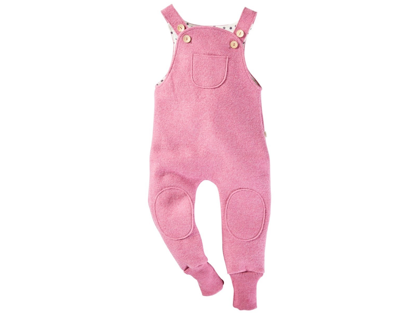 Kinder Latzhose Bio Schurwolle Walk pink Gr.122/128