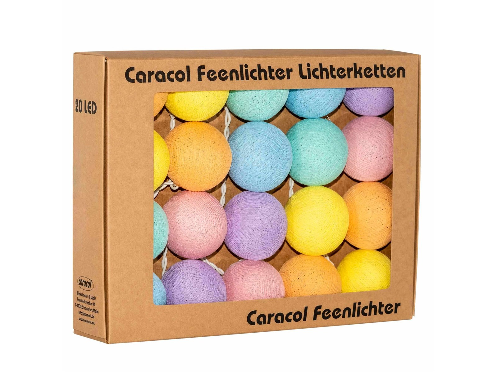 Kugel-Lichterkette 20 handgefertigte Kugeln, gelato