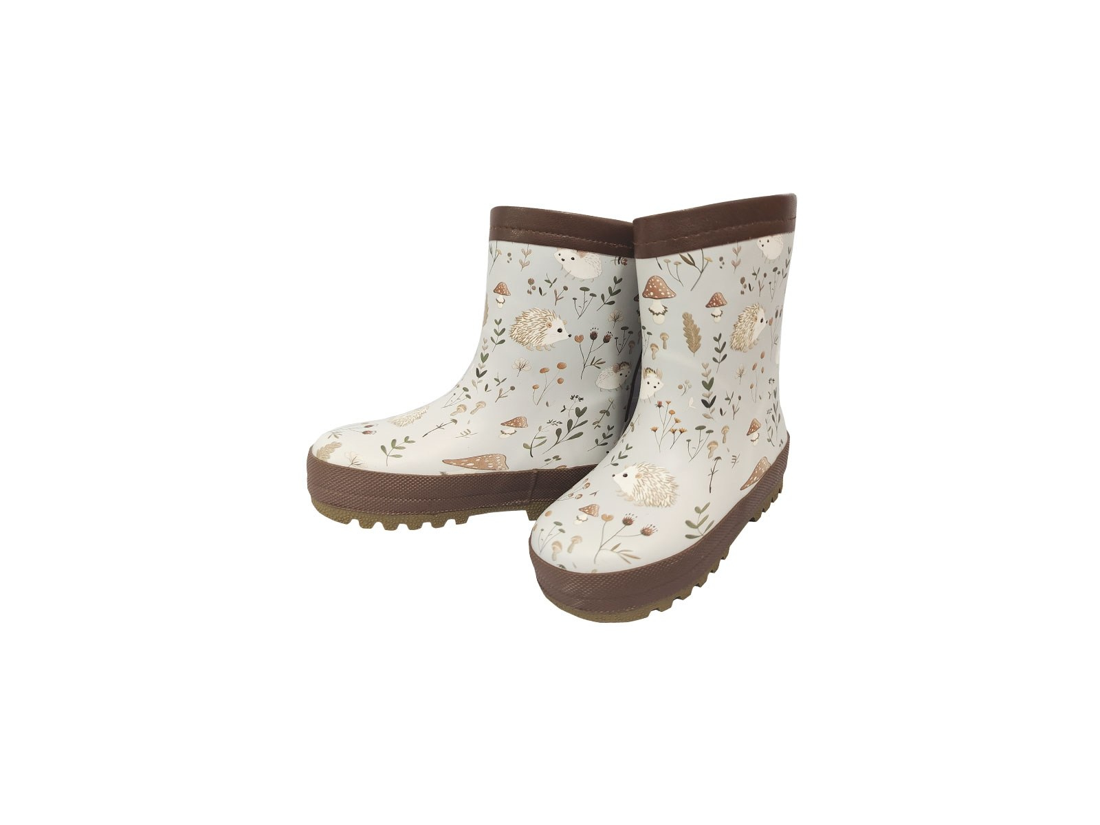 Kinder Gummistiefel "Igel" federgrau/braun Gr. 19