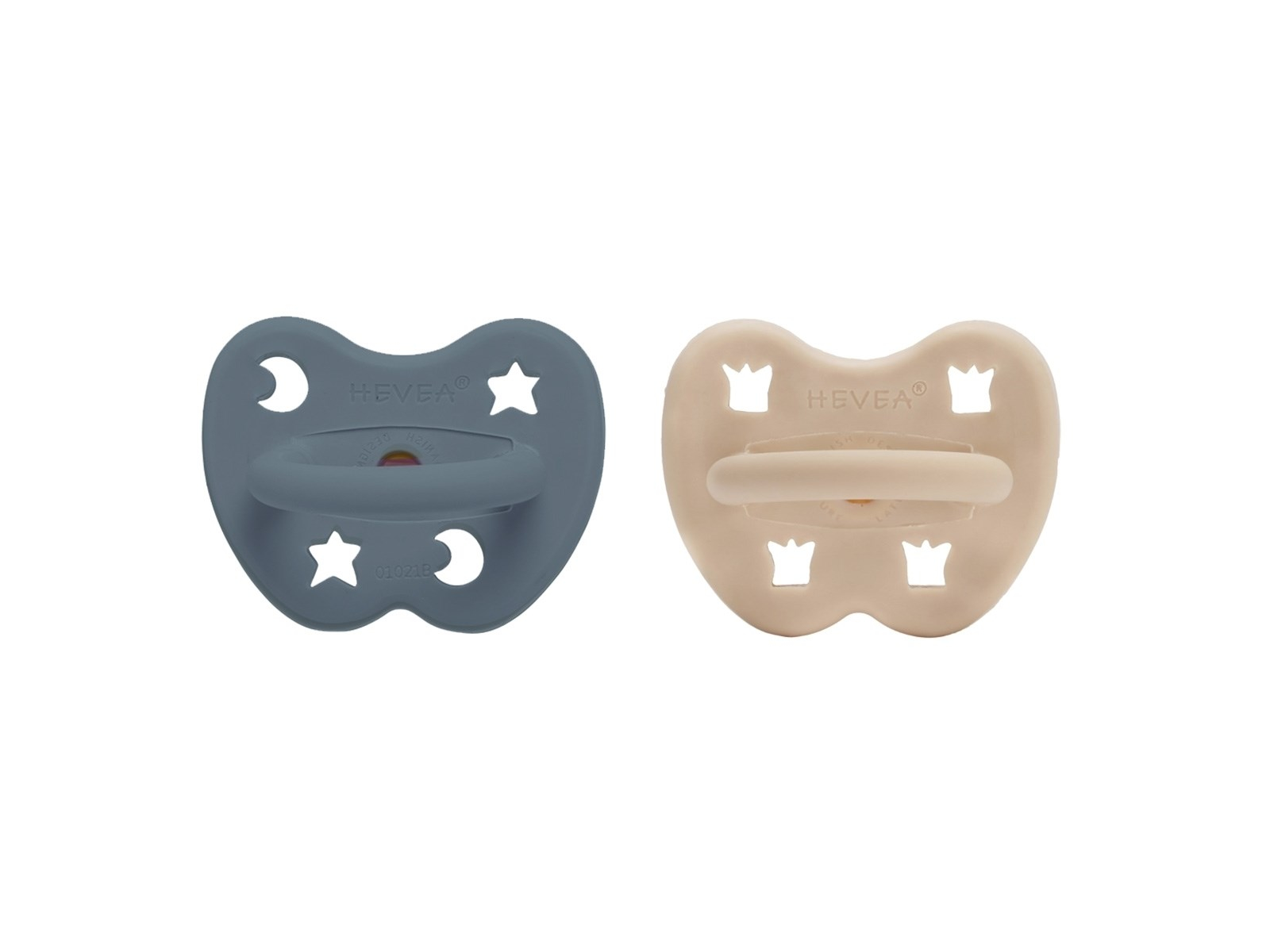 2er-Pack Schnuller Sand & Ocean Blue kiefergerecht ab 3 Monate, Naturkautschuk, Krone + Stern &
