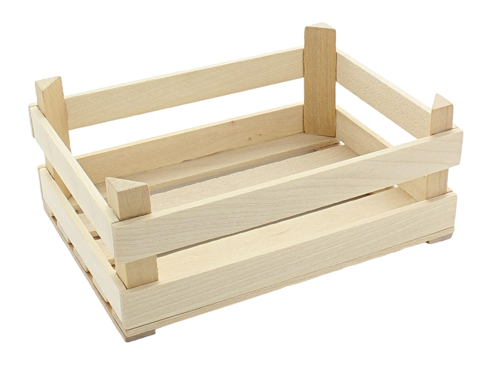 Kaufladen Zubehör Obst- und Gemüsekiste aus Holz, unbehandelt Maße 6 x 10 x 14 cm