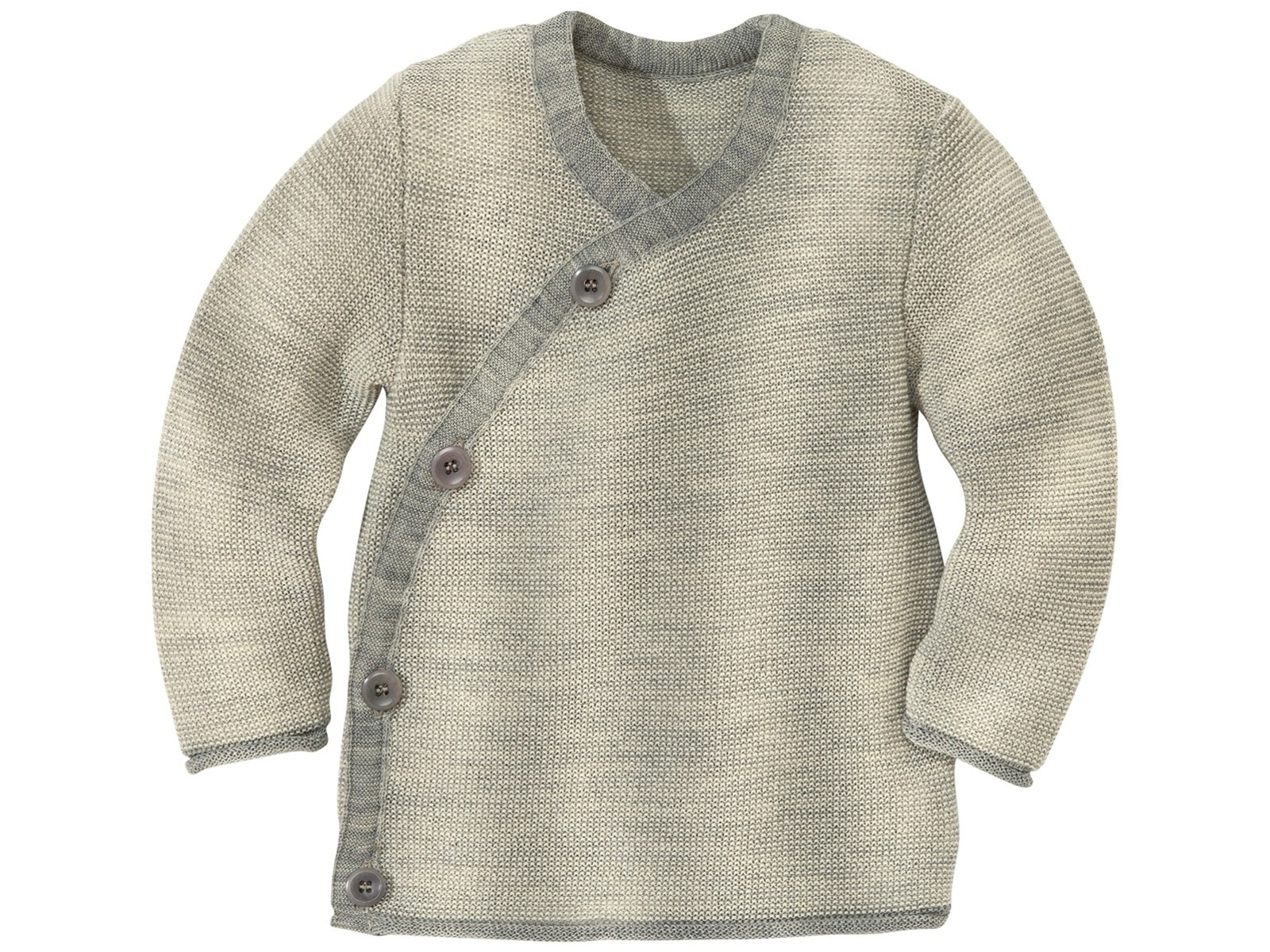 Disana Baby Jacke Bio-Merinowolle melange-hellgrau Gr.98/104