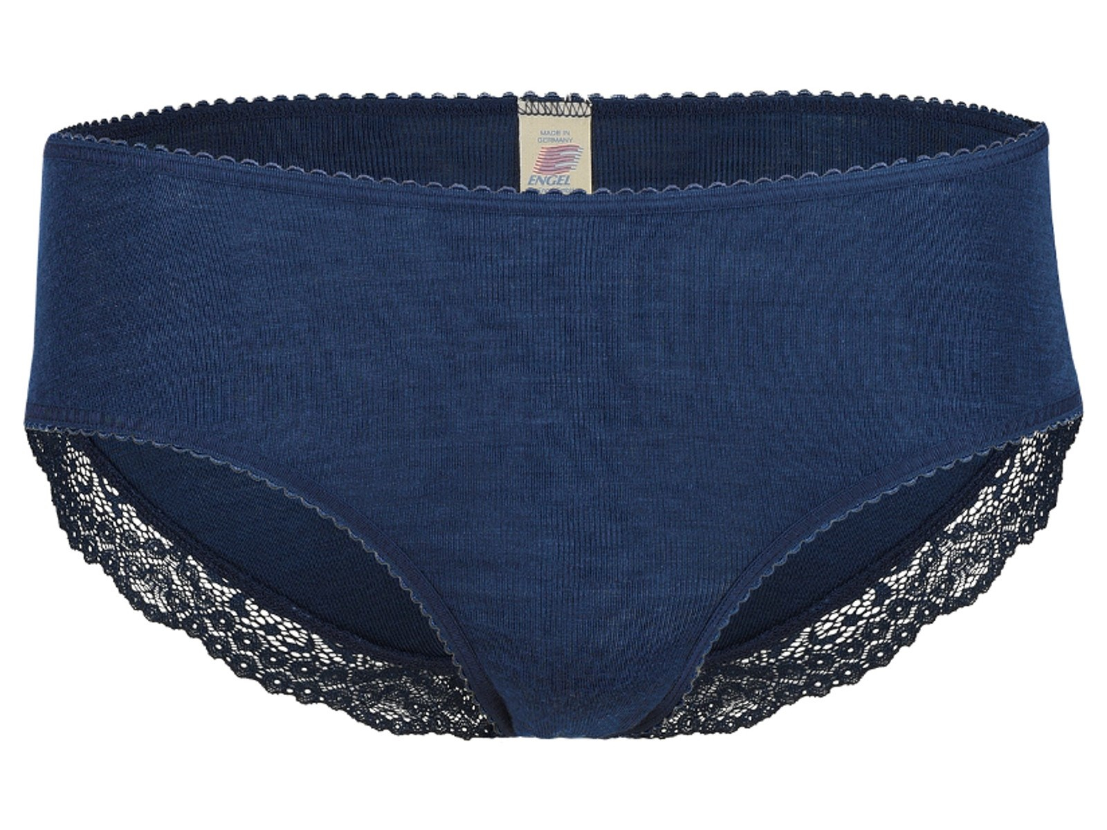 Engel Natur Damen Slip mit Spitze Wolle Seide marine Gr. 42/44