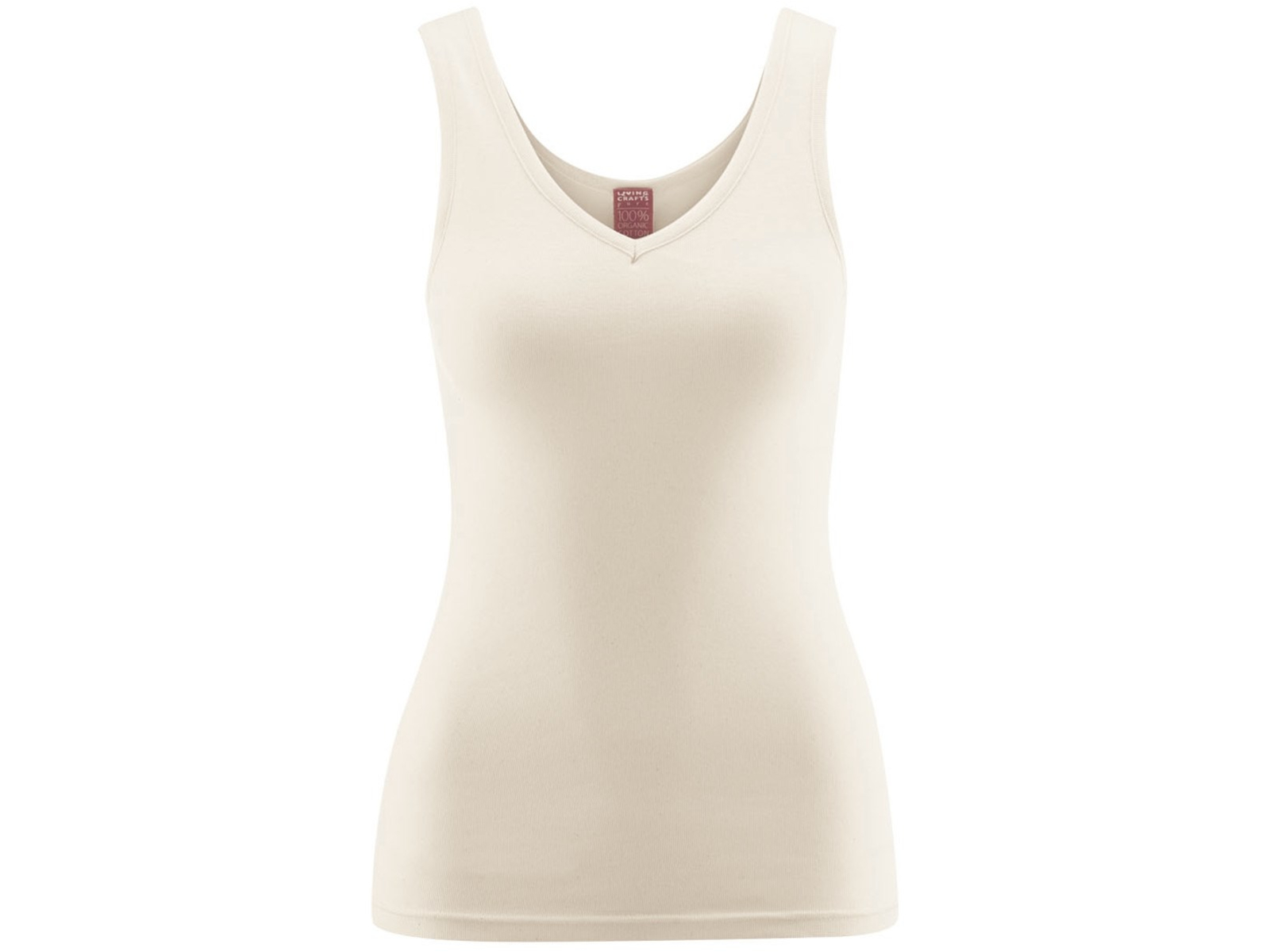 Living Crafts Damen V-Neck-Trägertop "Janine", natural 40/42