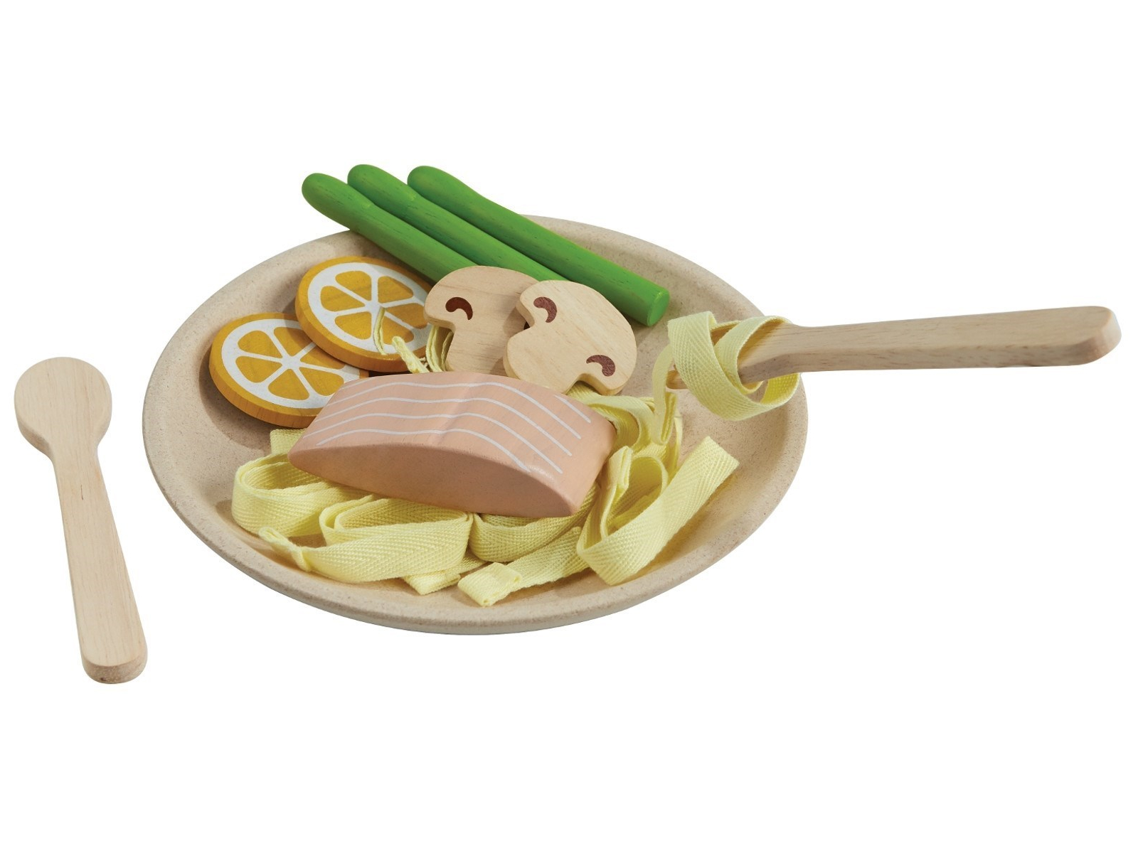 PlanToys Nudelteller Set für die Kinderküche aus recyceltem Kautschukholz Durchmesser 16 cm, Höhe 1,9 cm