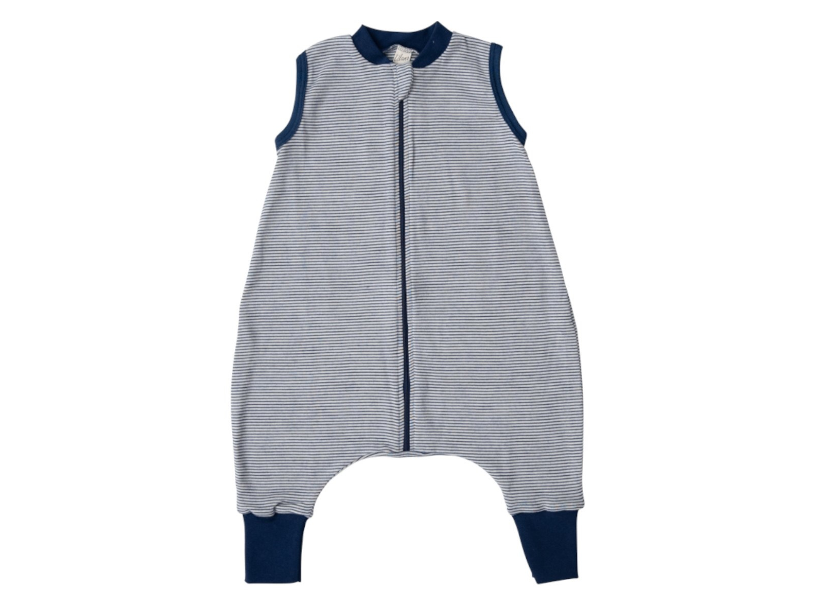 Lilano Baby und Kinder Schlafanzug Wolle Seide marine-geringelt Gr.98/104