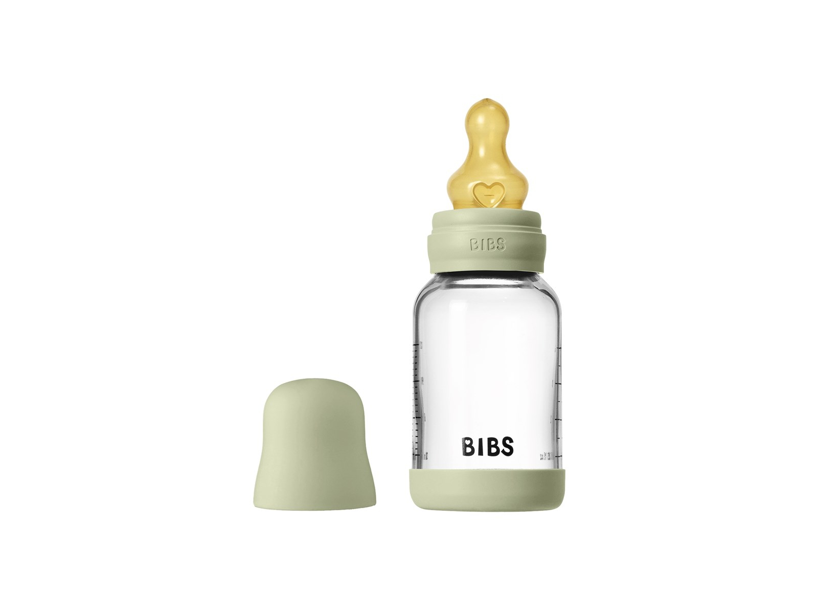 BIBS Babyflasche aus Glas im Komplett-Set Sage 120 ml