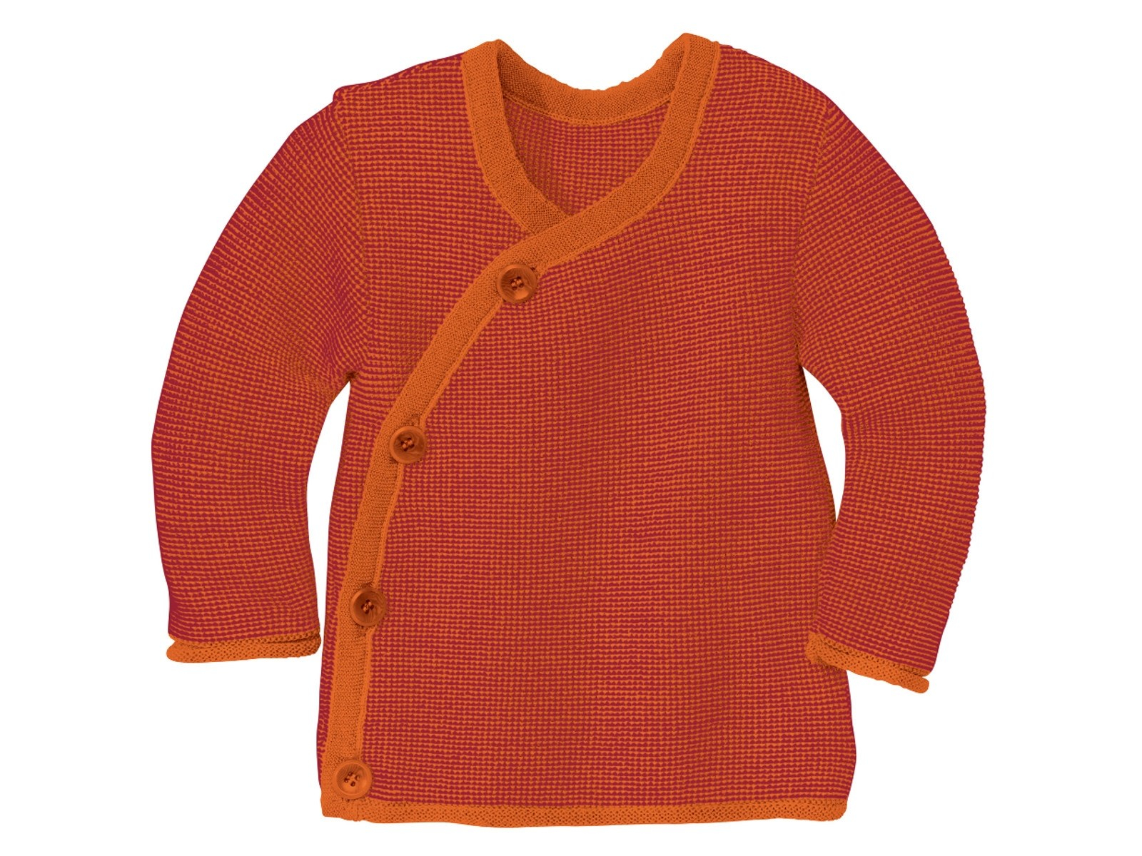 Disana Baby Jacke Bio-Merinowolle melange-orange-bordeaux Gr. 50/56
