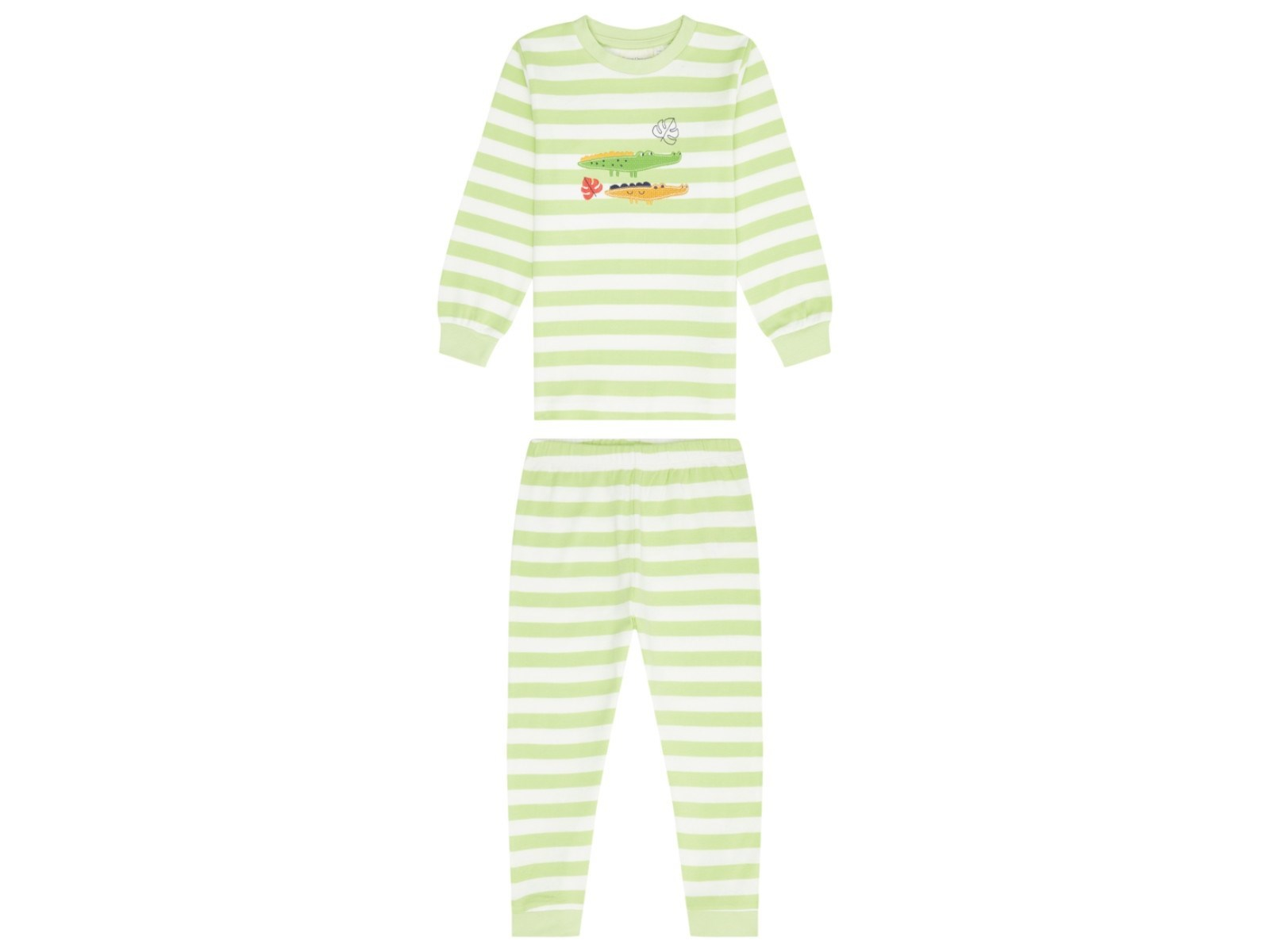 Sense Organics Kinder Schlafanzug Retro limette-gestreift Gr.116 (5-6 Jahre)