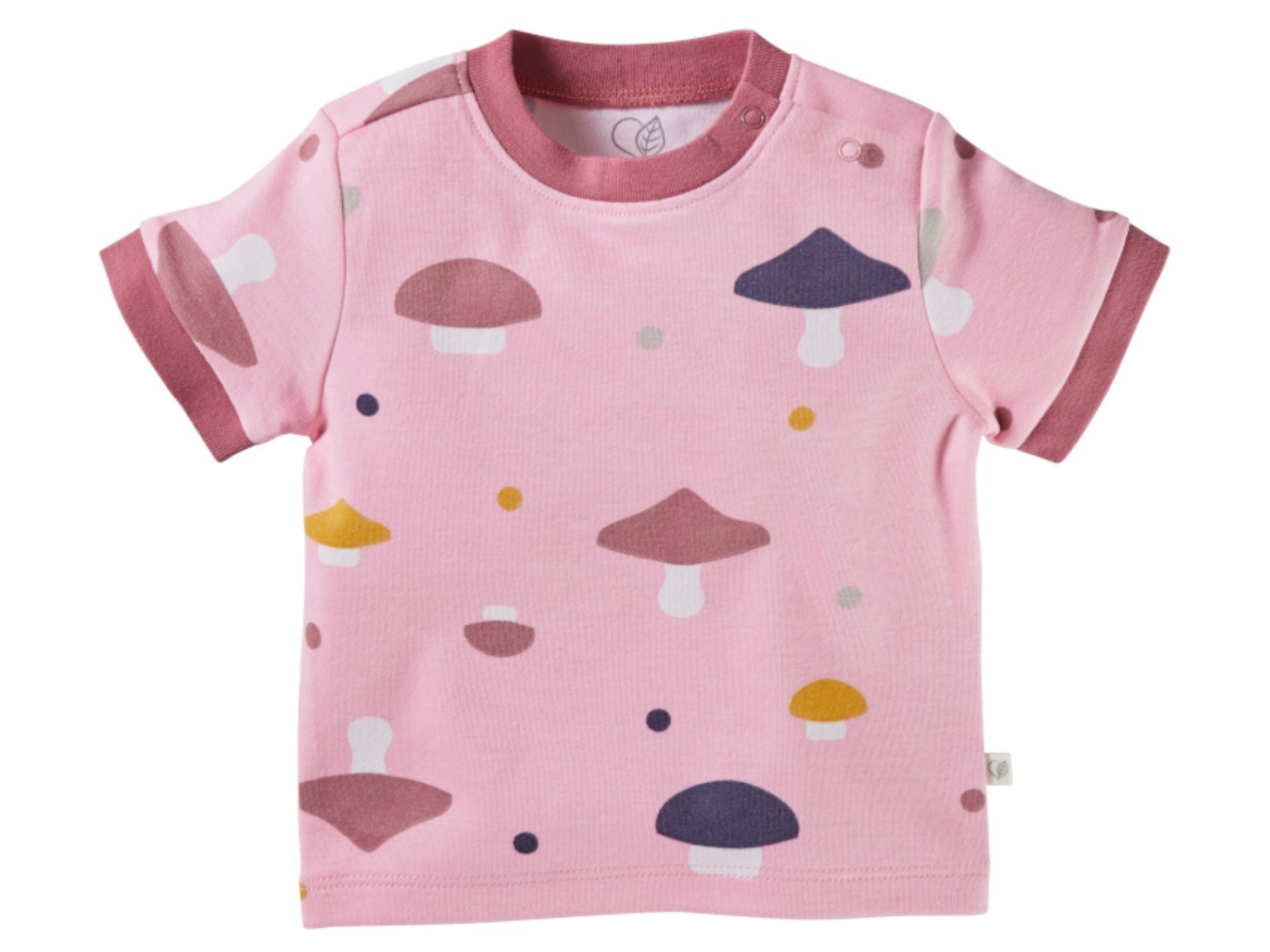 Baby T-Shirt Bio-Baumwolle Pilzparty rosa Gr.50/56