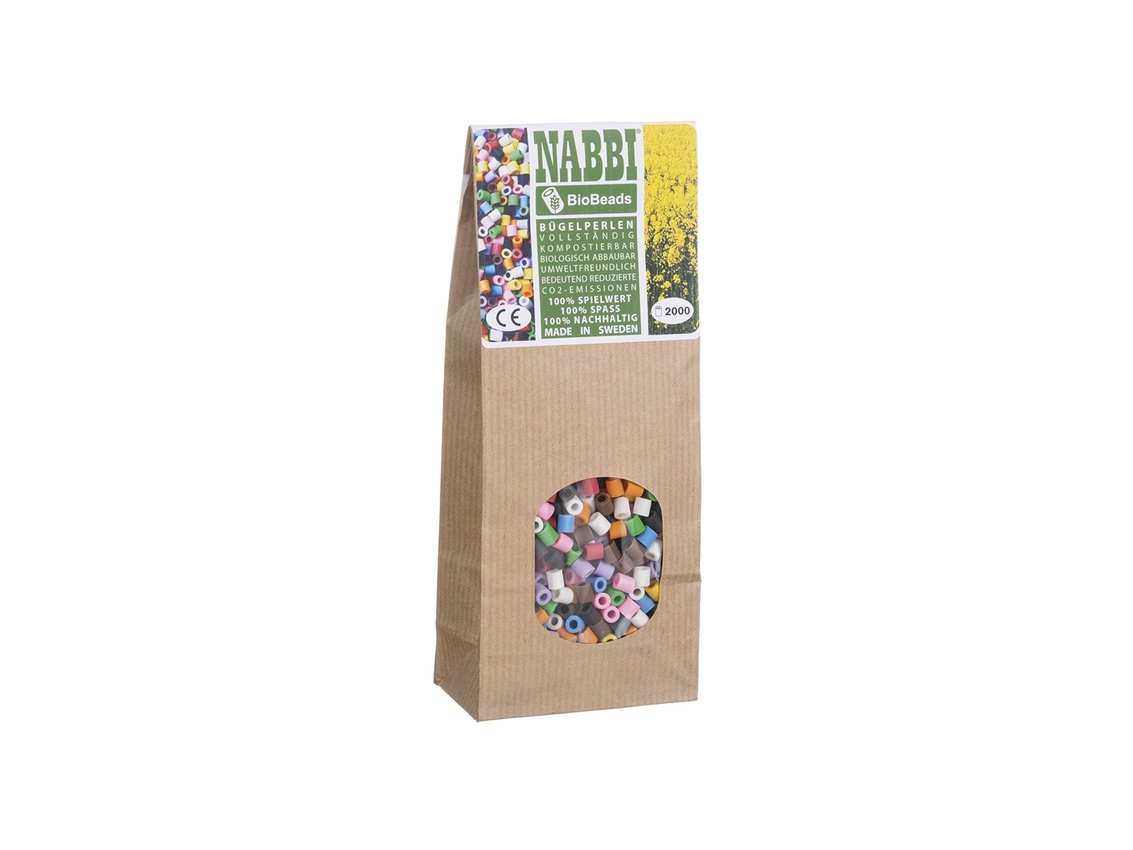 Bio-Bügelperlen, 10 Farben Mix 2000 Perlen