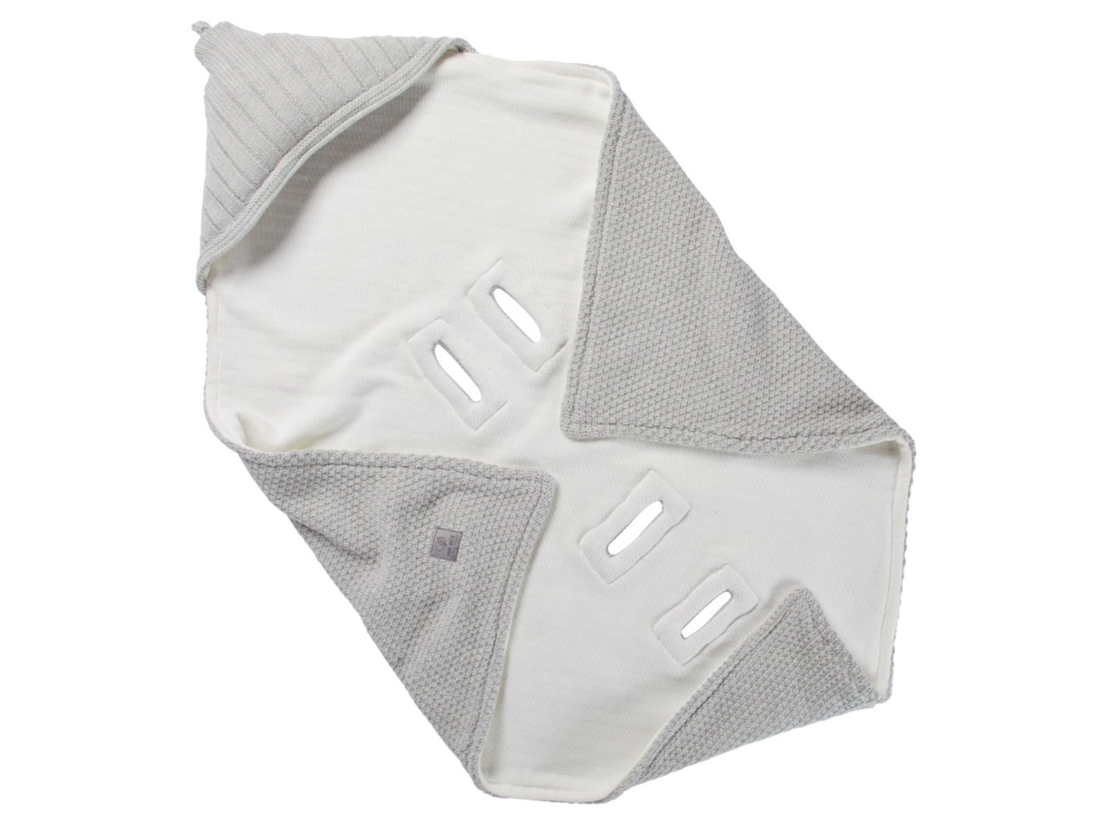 Einschlagdecke Babyschale Bio-Baumwolle grey melange Maße 75 x 75 cm