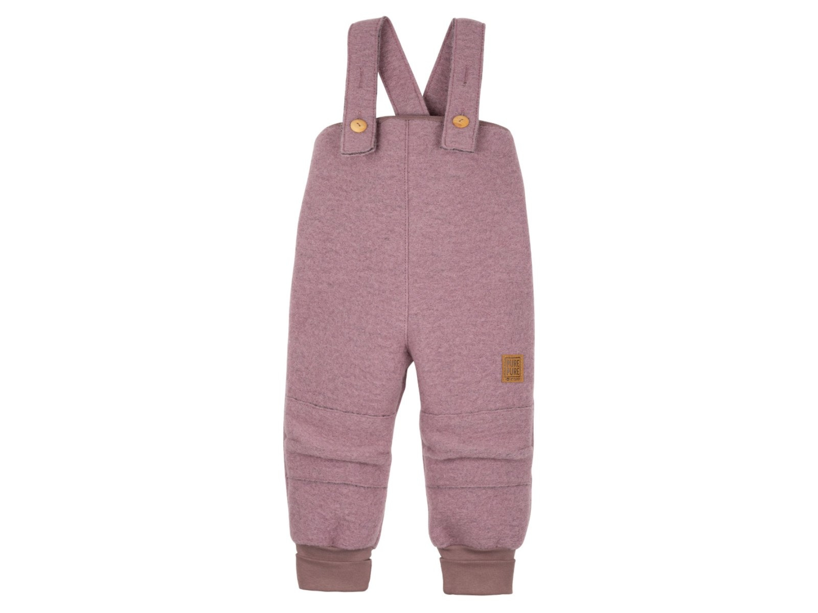PURE PURE by Bauer Kinder Latzhose Bio-Schurwolle Walk mauve Gr.86/92