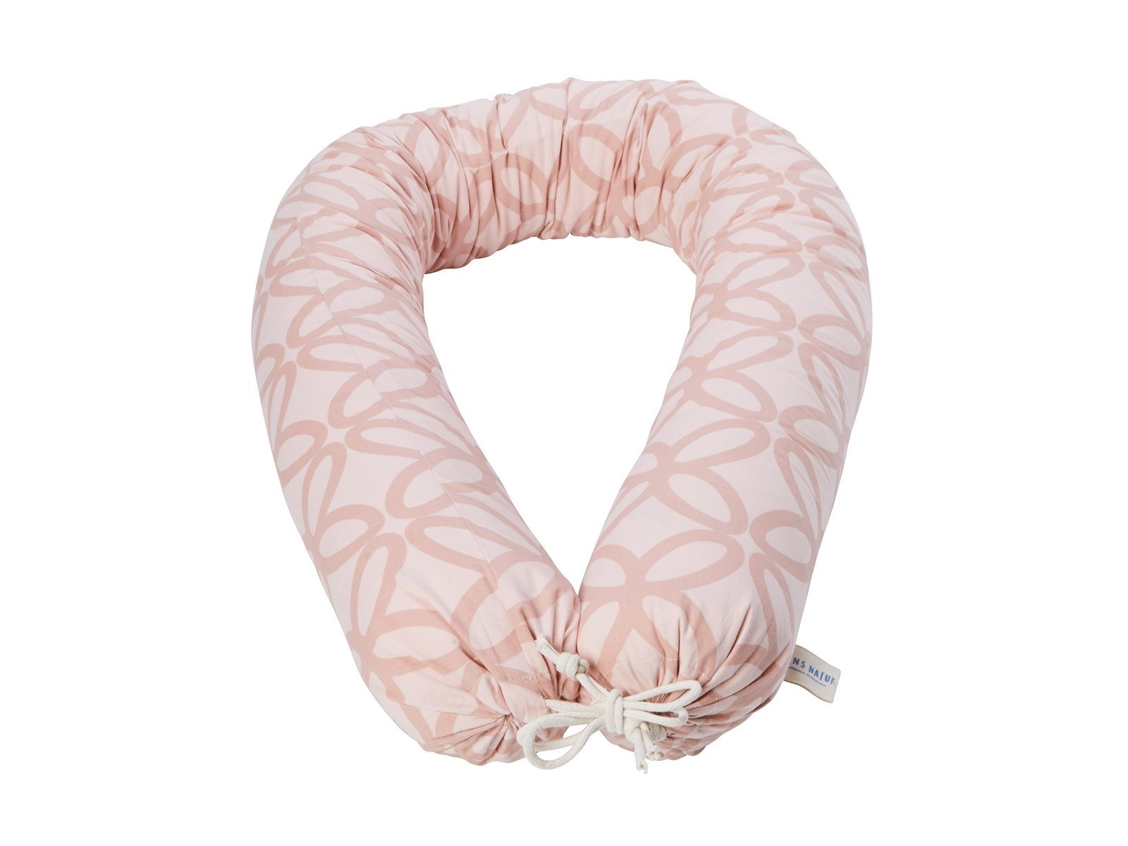 Stillkissen, Bezug Bio-Baumwolle Füllung Kapok, Blume rosé Maße 12 x 160 cm