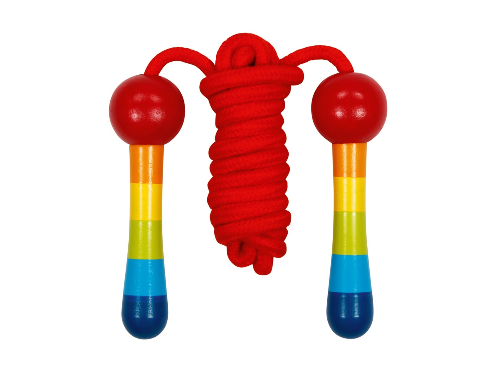 goki Springseil mit Holzgriffen Regenbogen Länge ca. 2 m