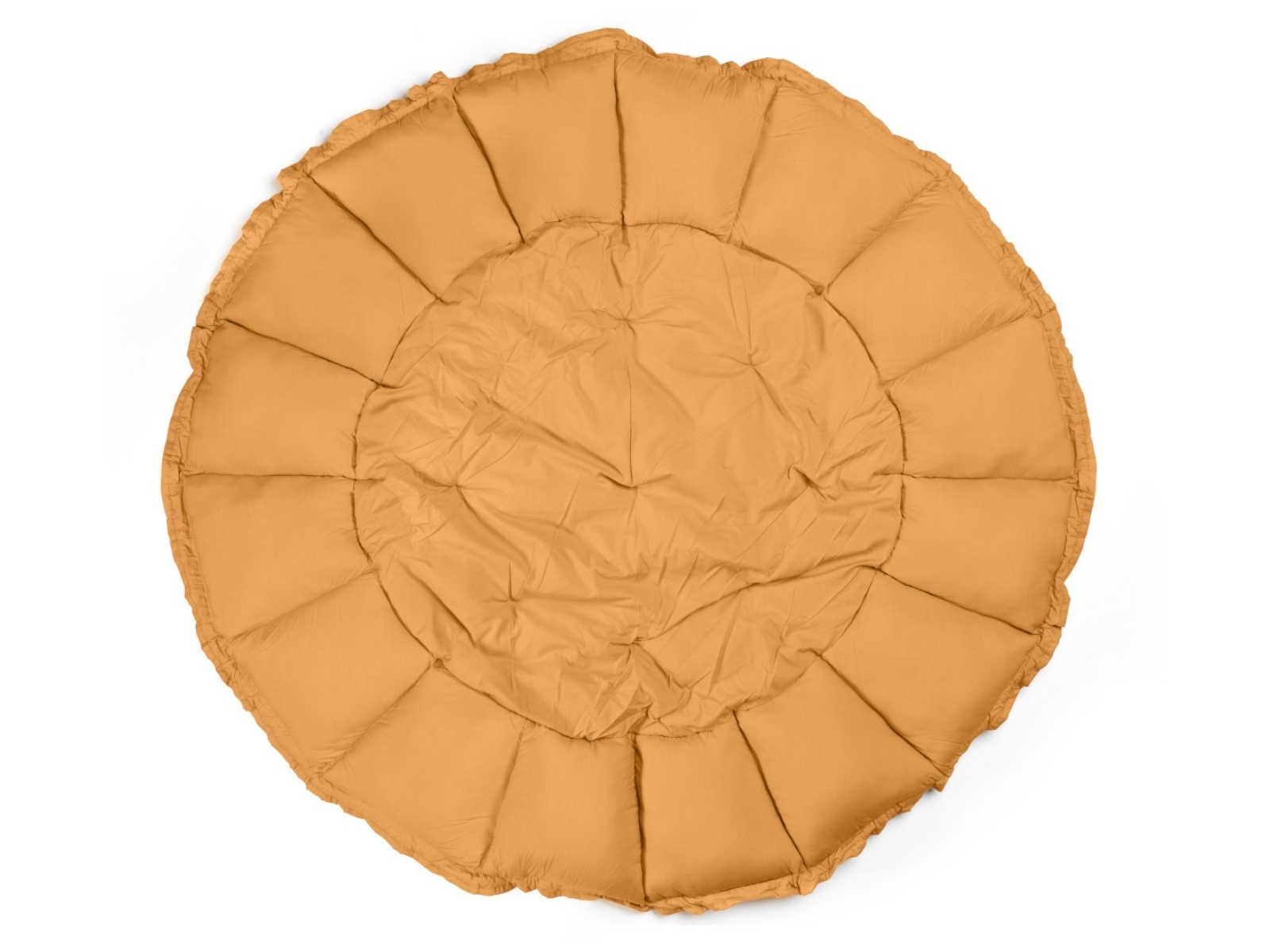 3-in-1 Krabbeldecke, Nestchen, Aufbewahrung Bio-Baumwolle gelb Durchmesser ca. 130 cm