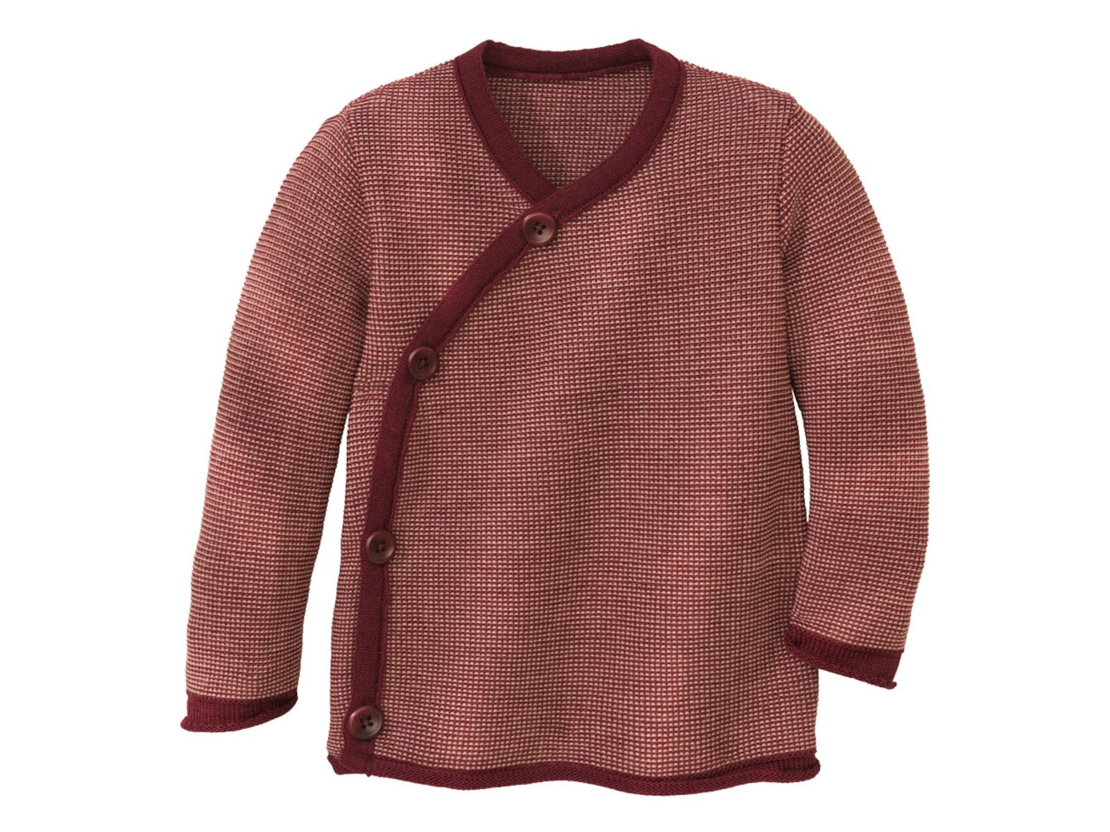 Disana Baby Jacke Bio-Merinowolle melange-cassis-rose Gr.98/104