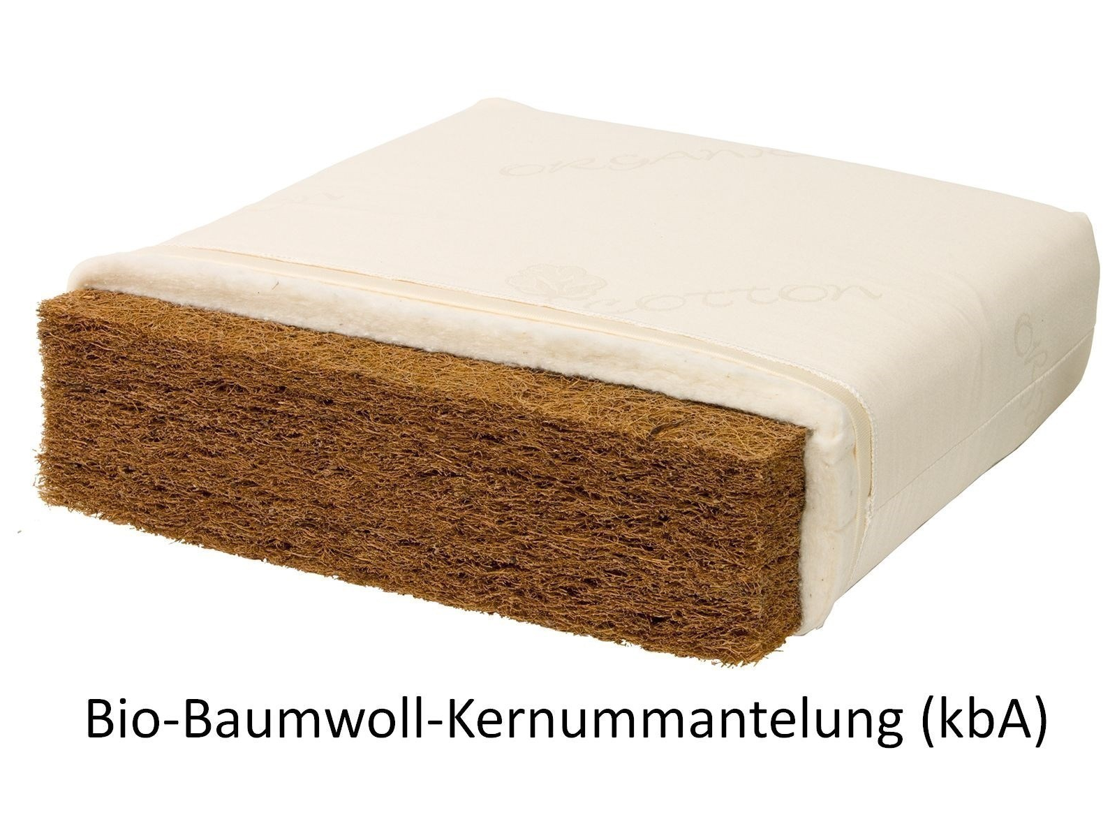 3-Schicht Bio Jugendmatratze Kokos Jeunesse classic Bio-Baumwolle 90 x 190 cm